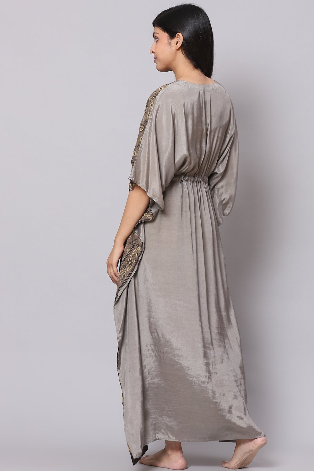 Green Straight Art Silk Printed Sleepwear image number 4