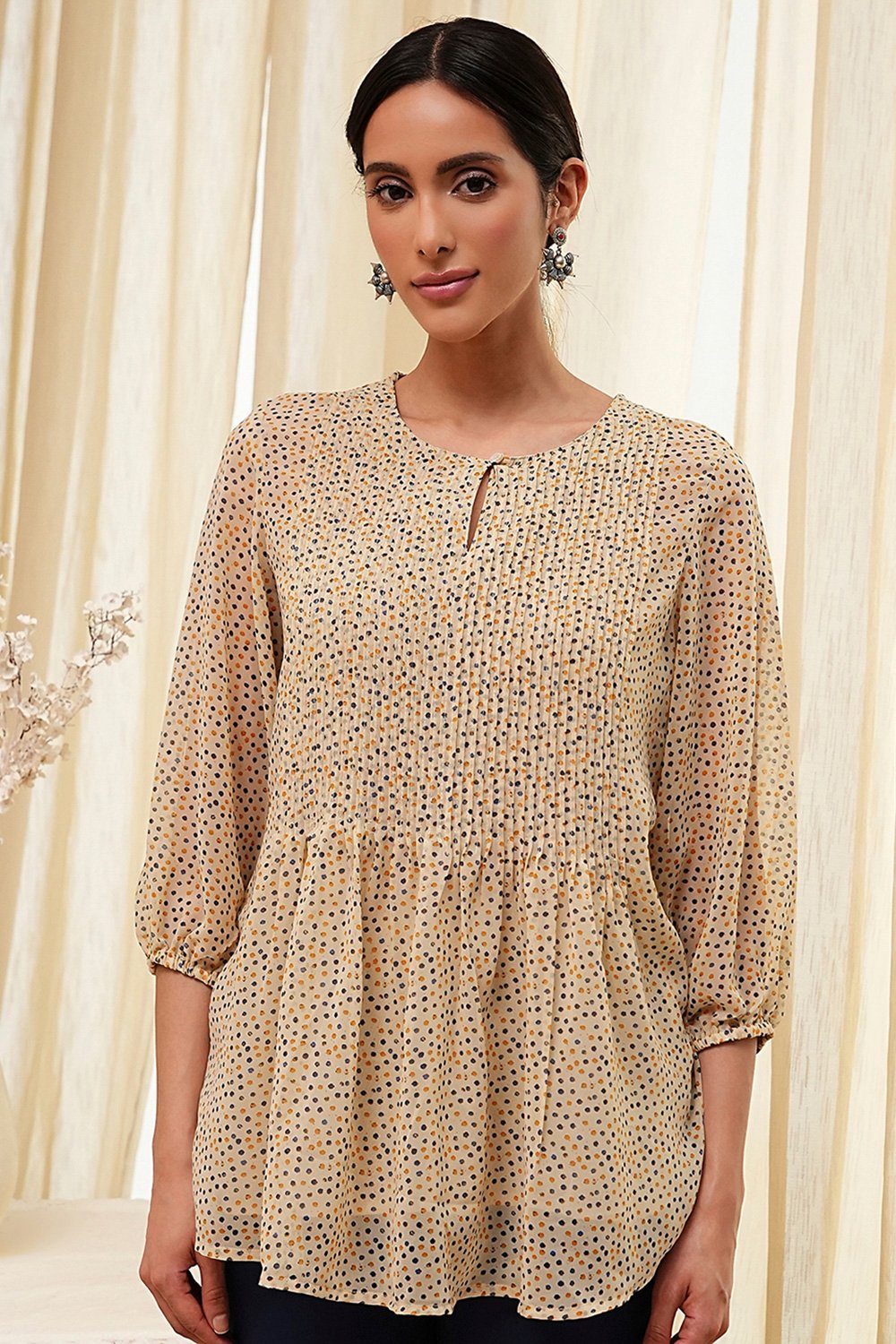 Beige Straight Kurta image number 1