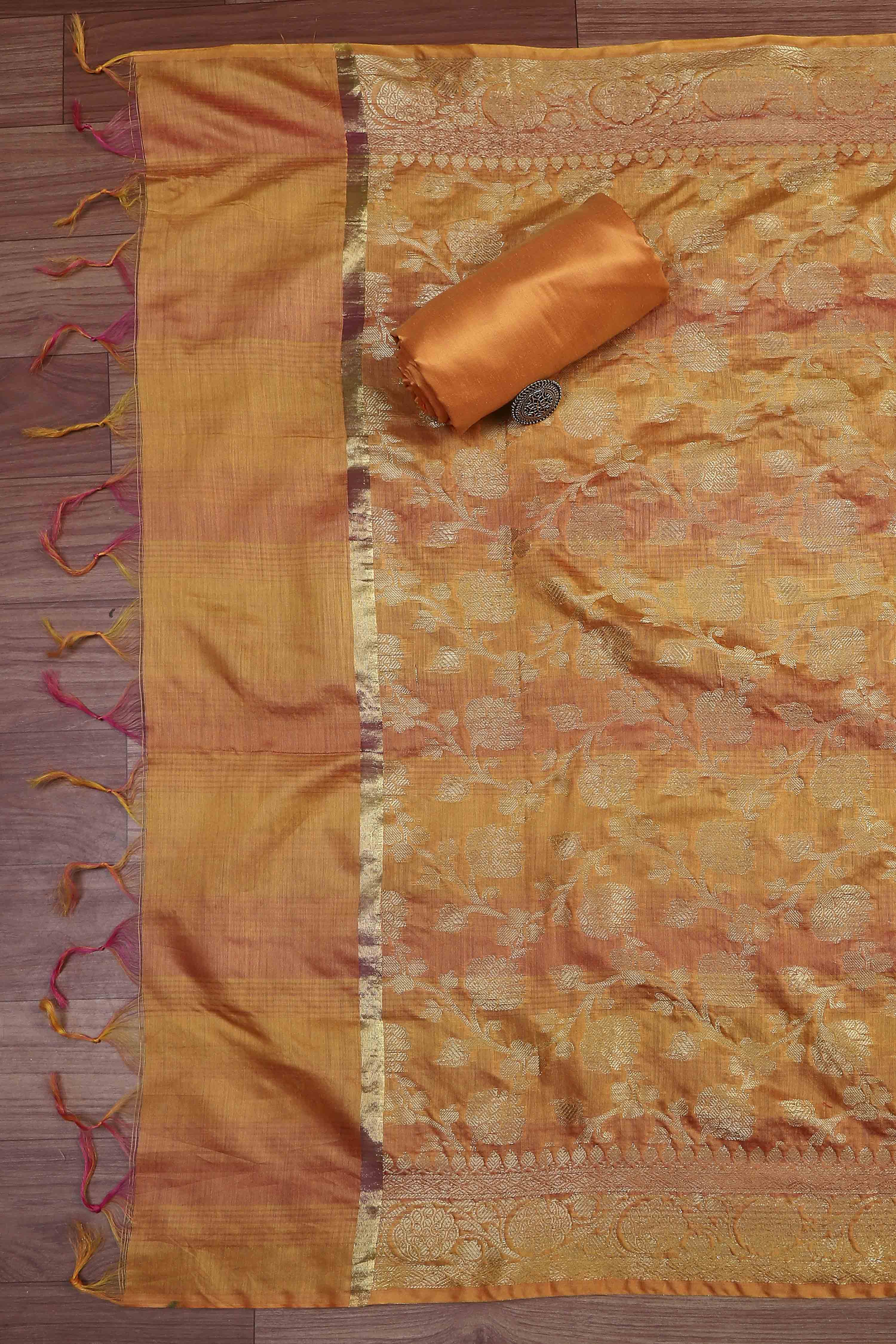 Pink Cotton Printed Embroidered Unstitched Suit Set image number 3