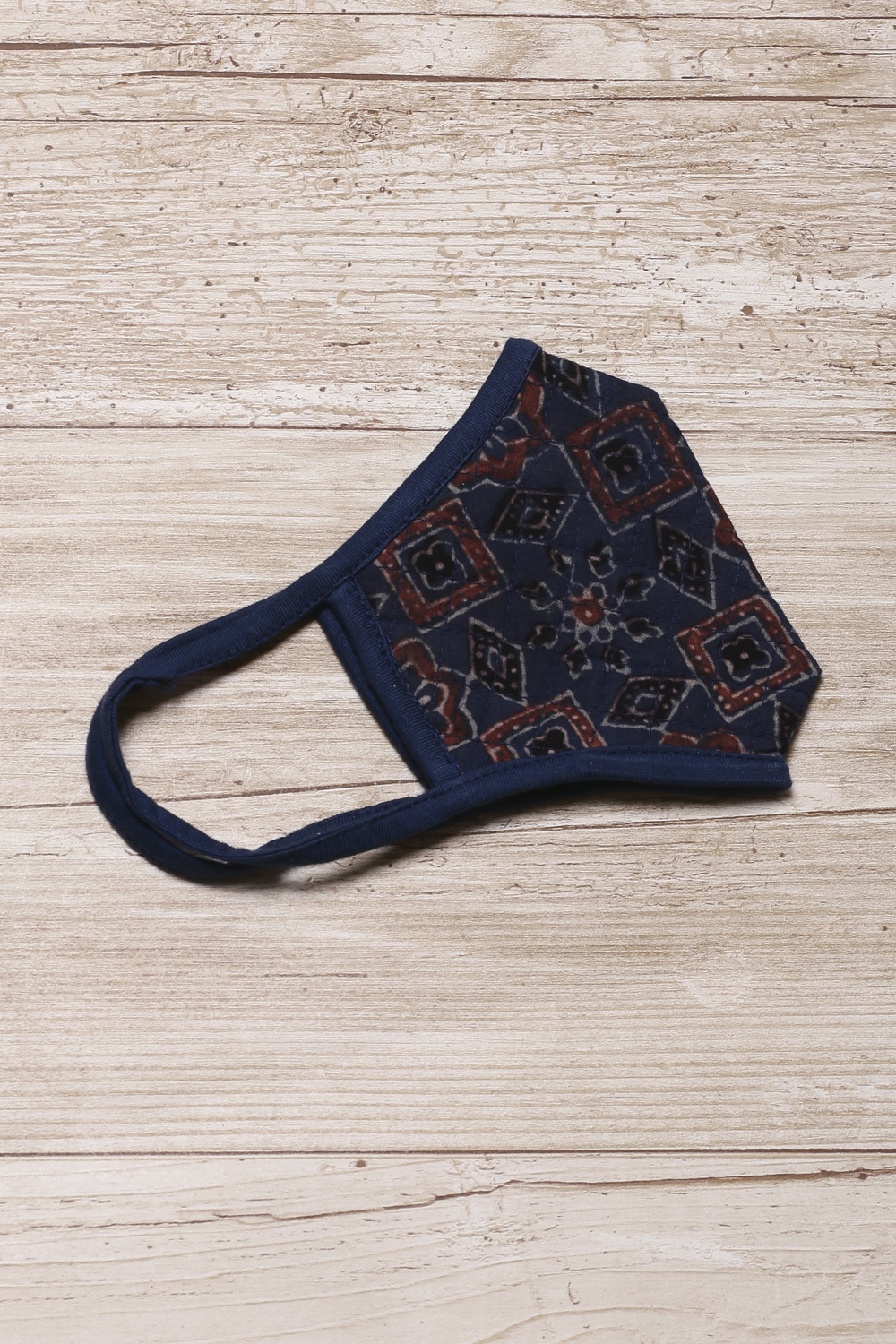 Blue Cotton Printed Face Mask image number 1