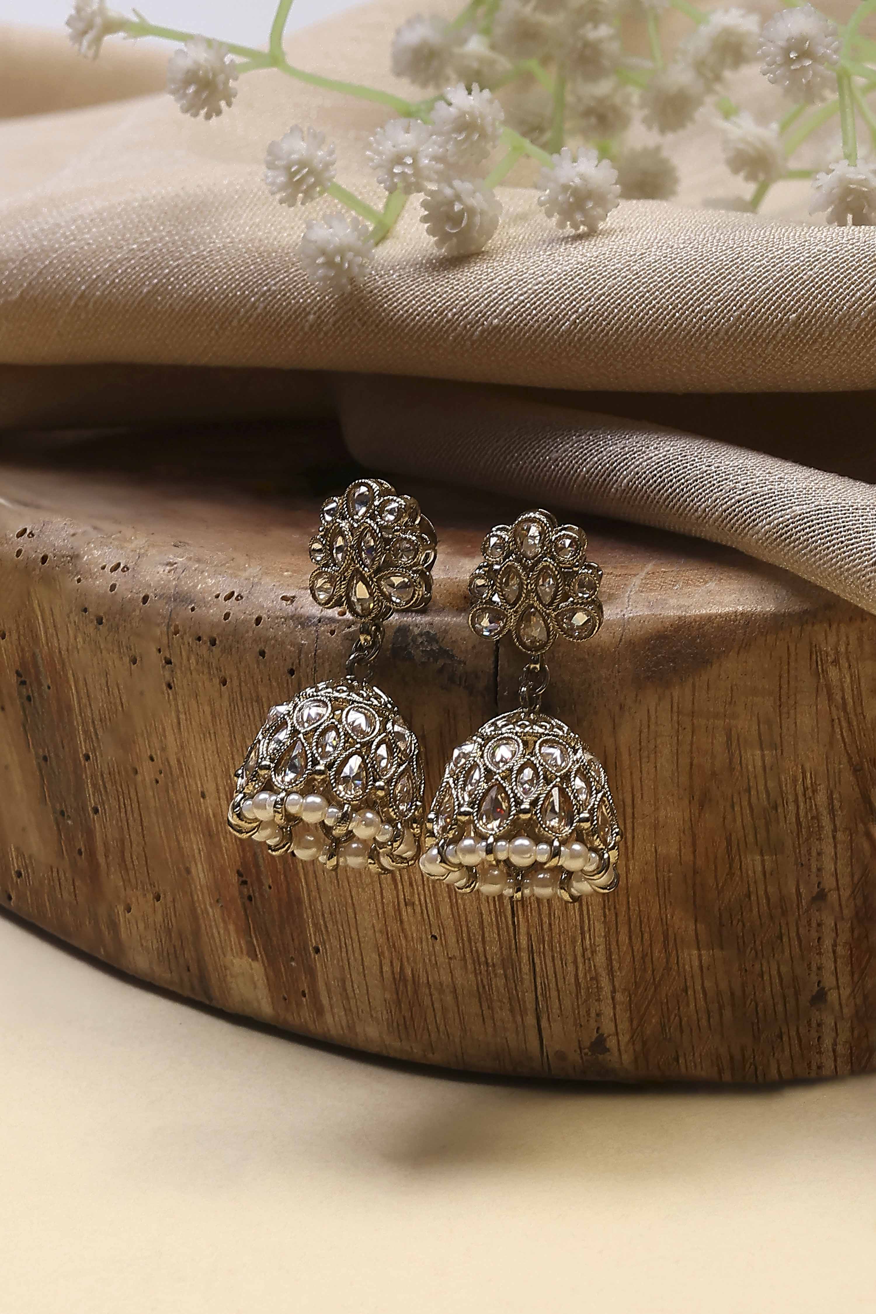 White Brass Jhumka image number 0