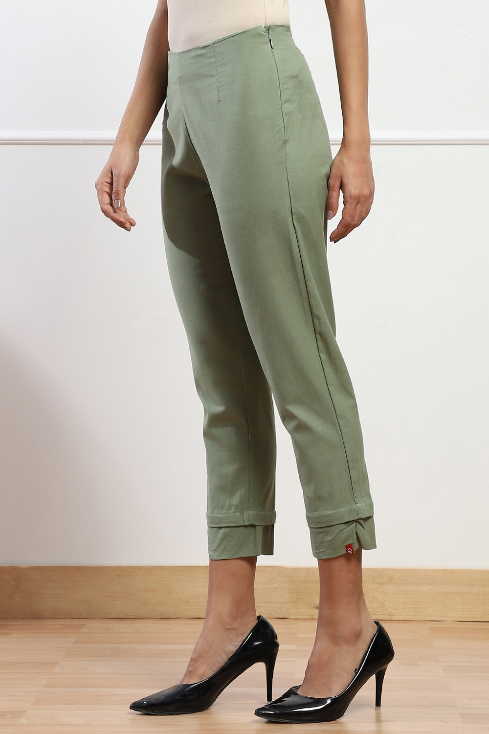 Green Bay Cotton Blend Solid Pant image number 2