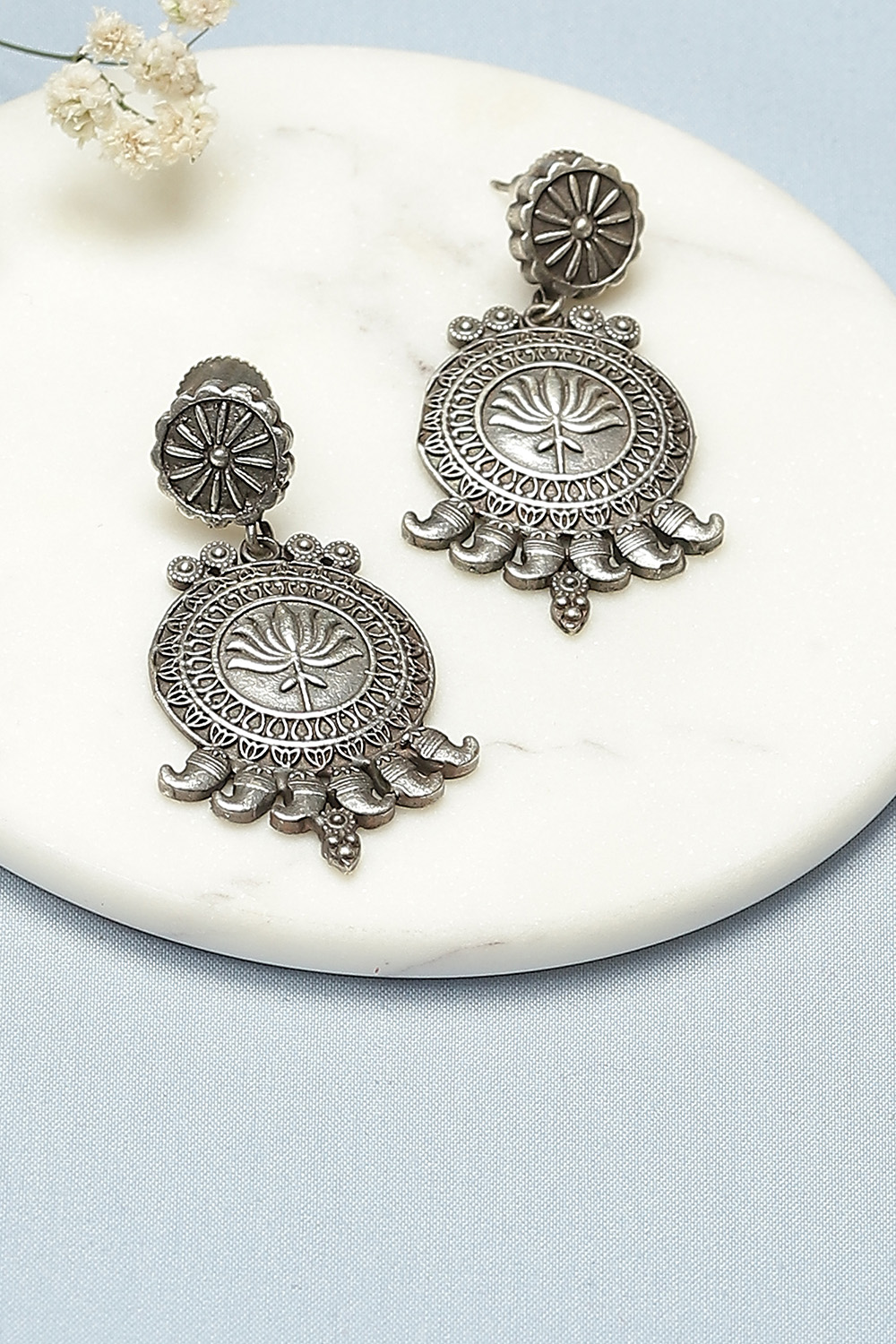 Silver Oxidised Earrings image number 0