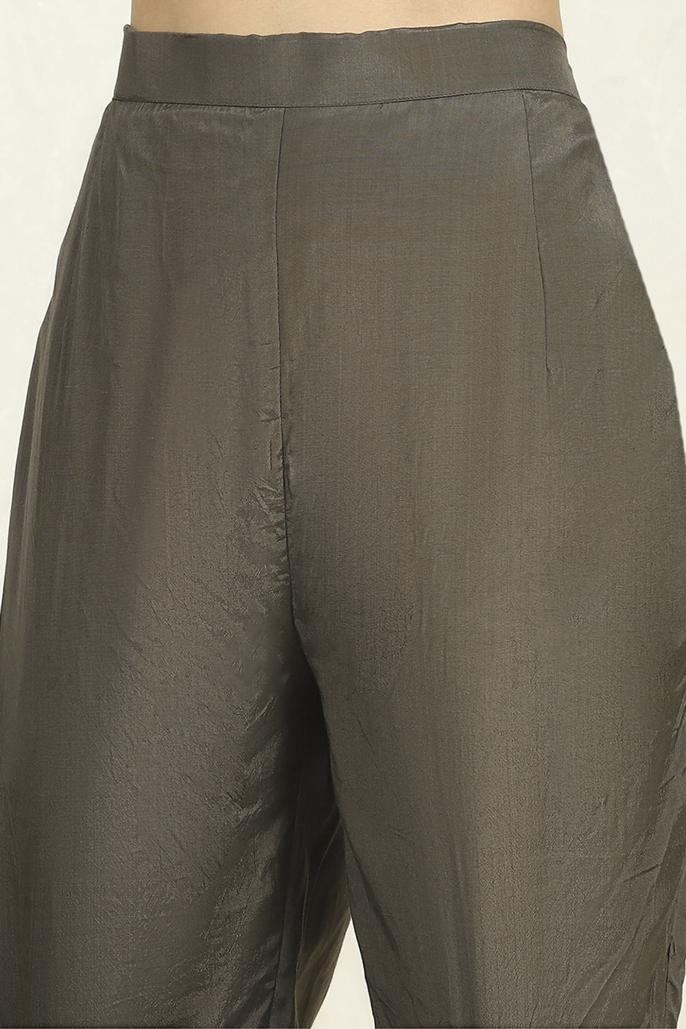 Teal Chanderi Unstitched Suit Set image number 3