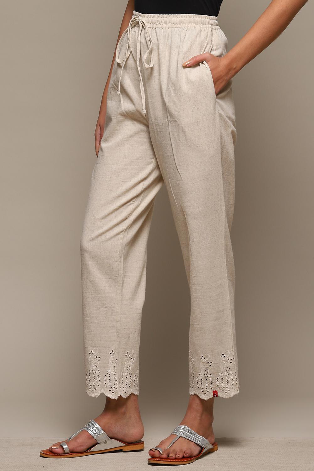 Black Cotton Blend Narrow Pant image number 2