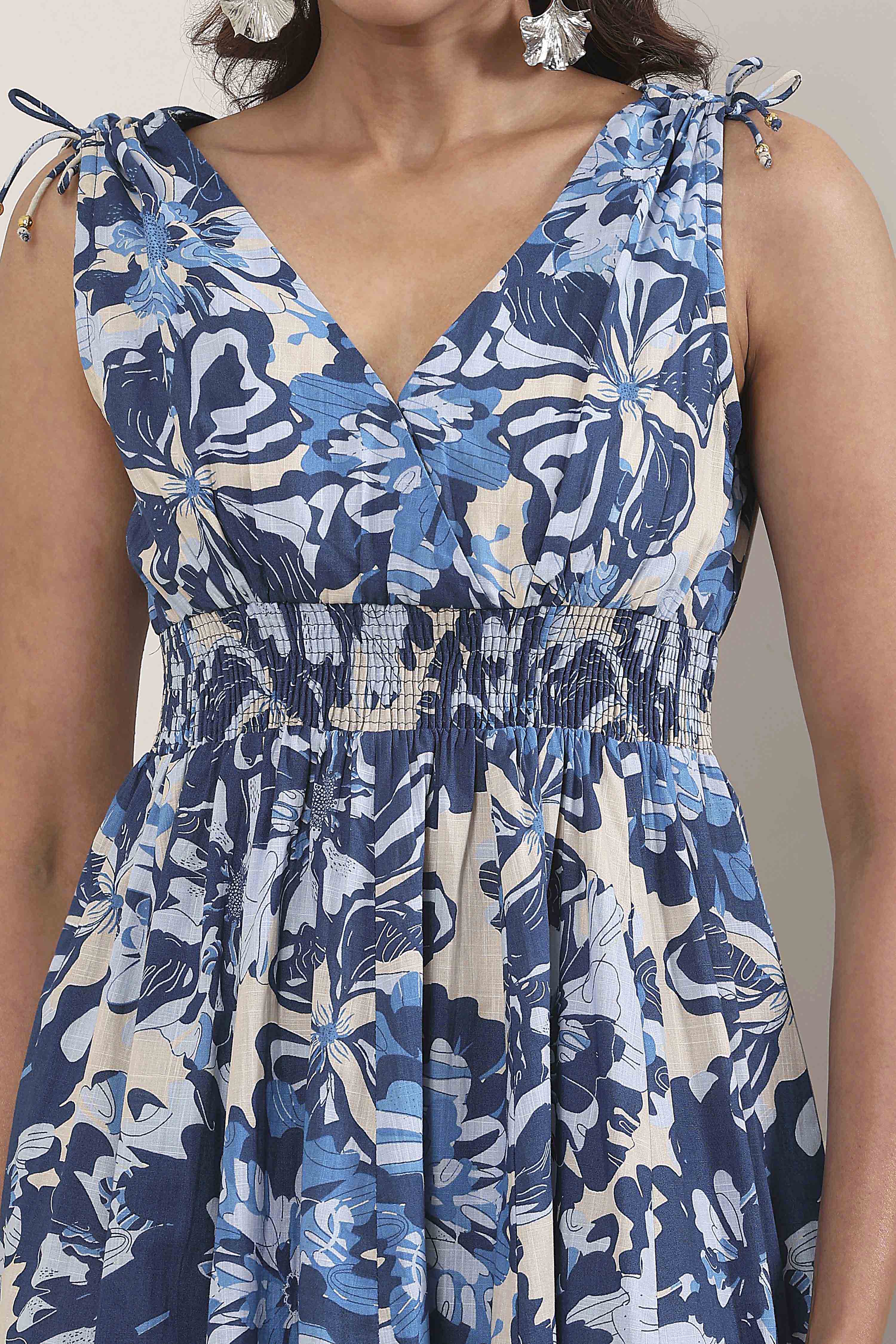 Blue Cotton Kalidar Dress image number 1