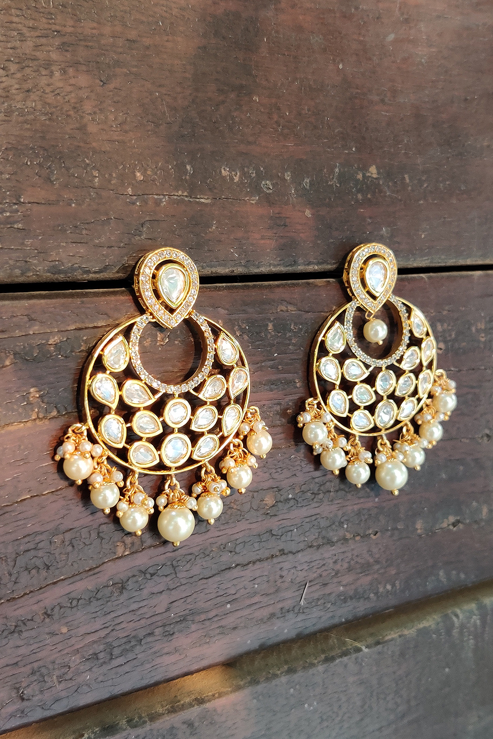 Stunning Gold And Crystal Earrings image number 0