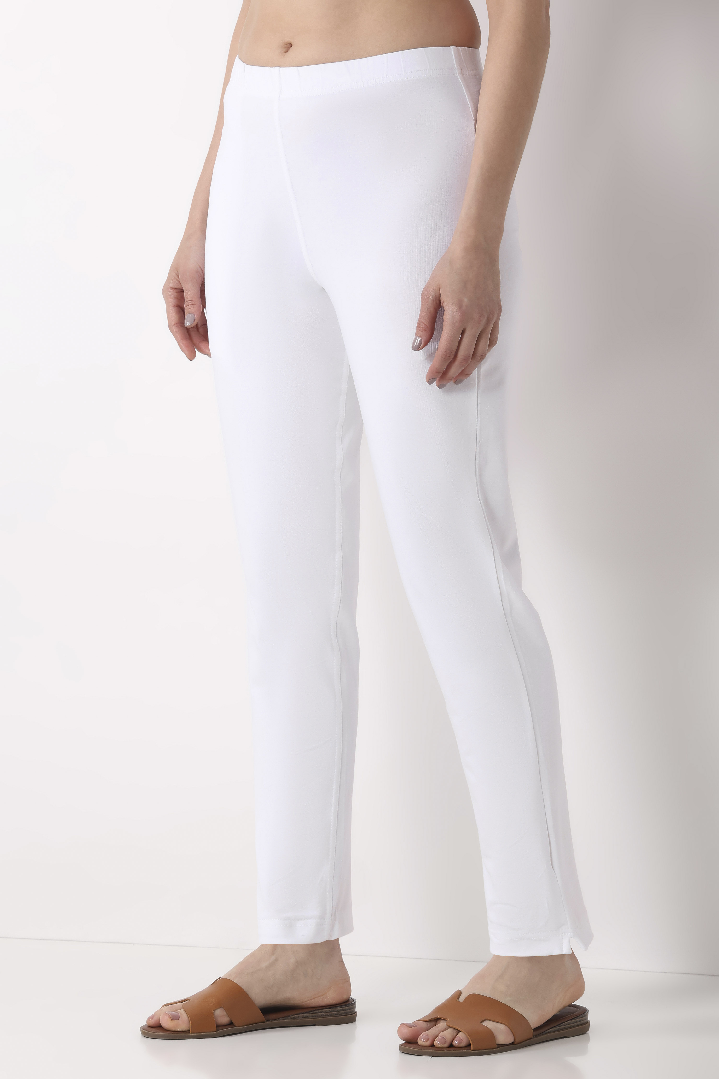 Black Cotton Lycra Fitted Pants image number 2