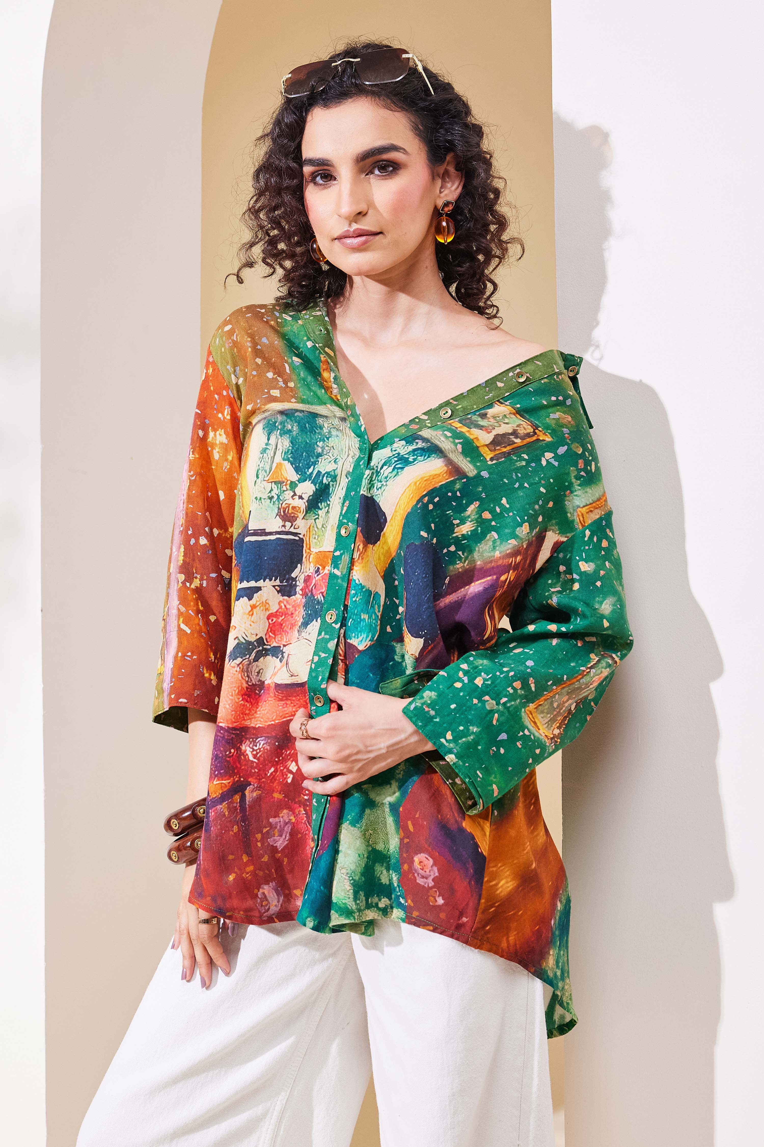 Green Viscose Rayon Straight Kurta image number 6