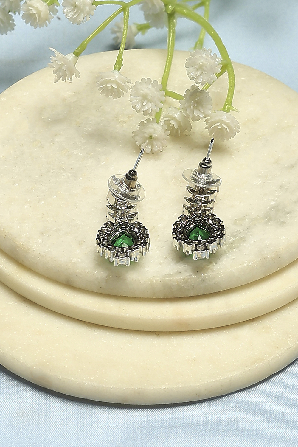 Green Stone Earrings image number 2