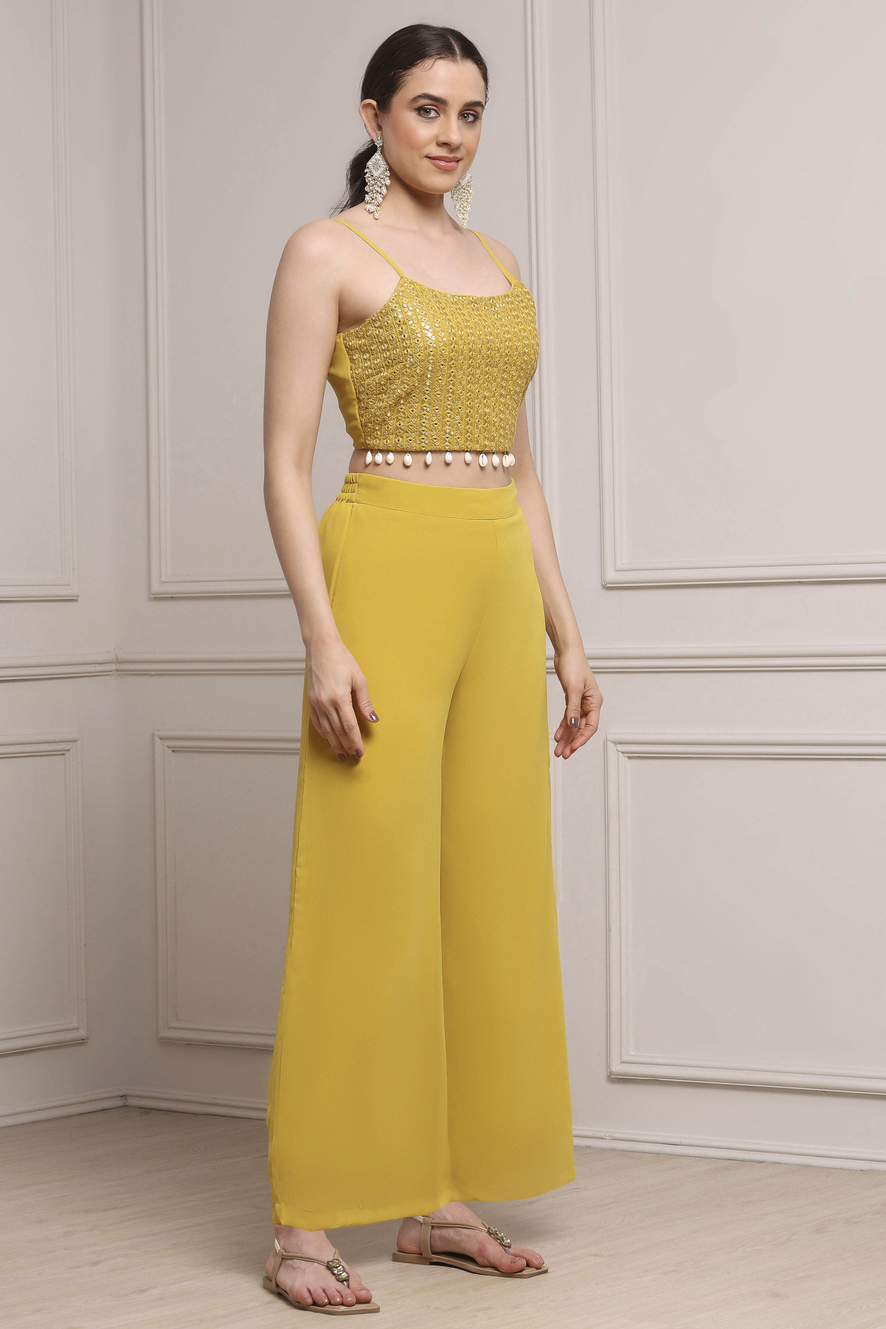 Lime Polyester Dyed Regular Fusion Set image number 5