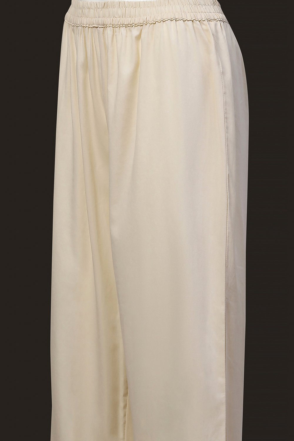 Off White Cotton Silk Anarkali Suit Set image number 2