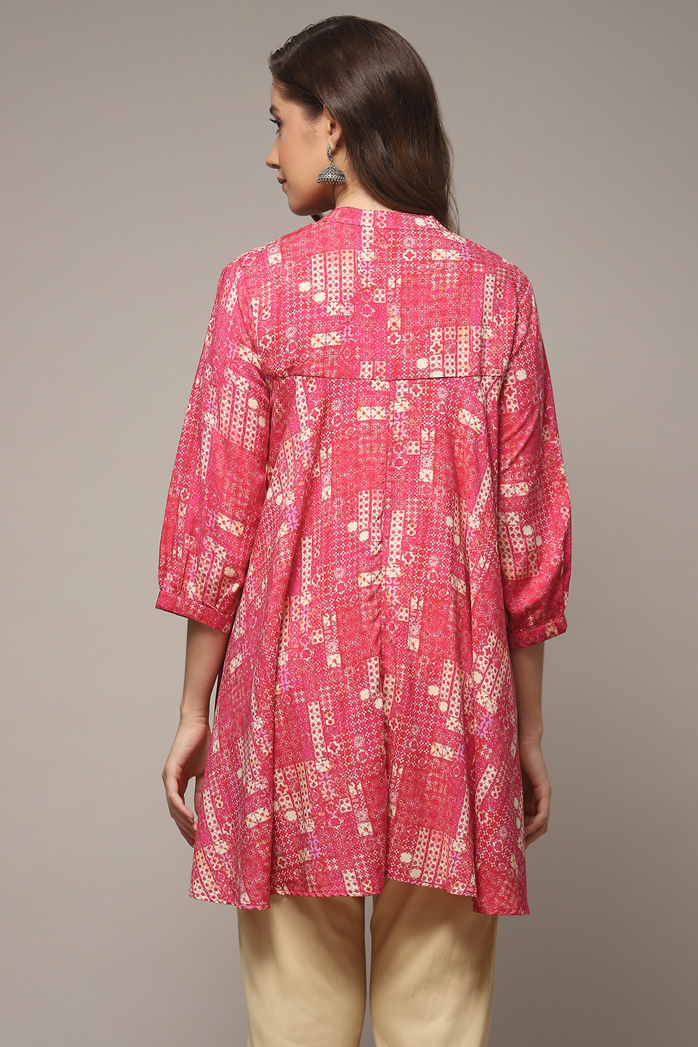 Navy LIVA Printed Kurti image number 2