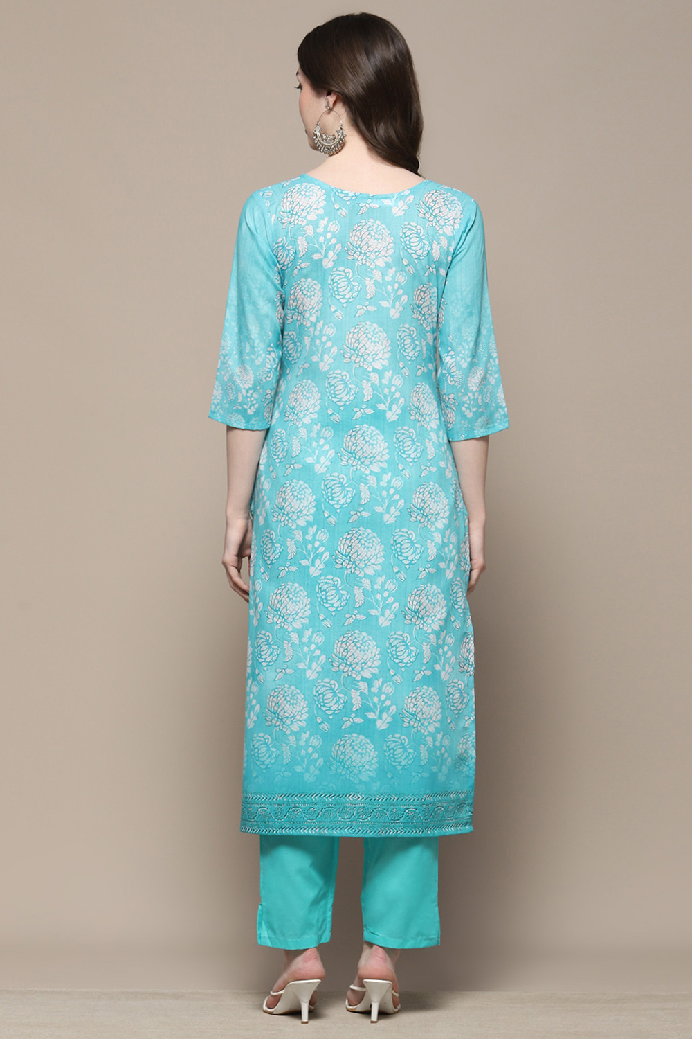 Mustard Cotton Blend Digital Print Unstitched Suit Set image number 6