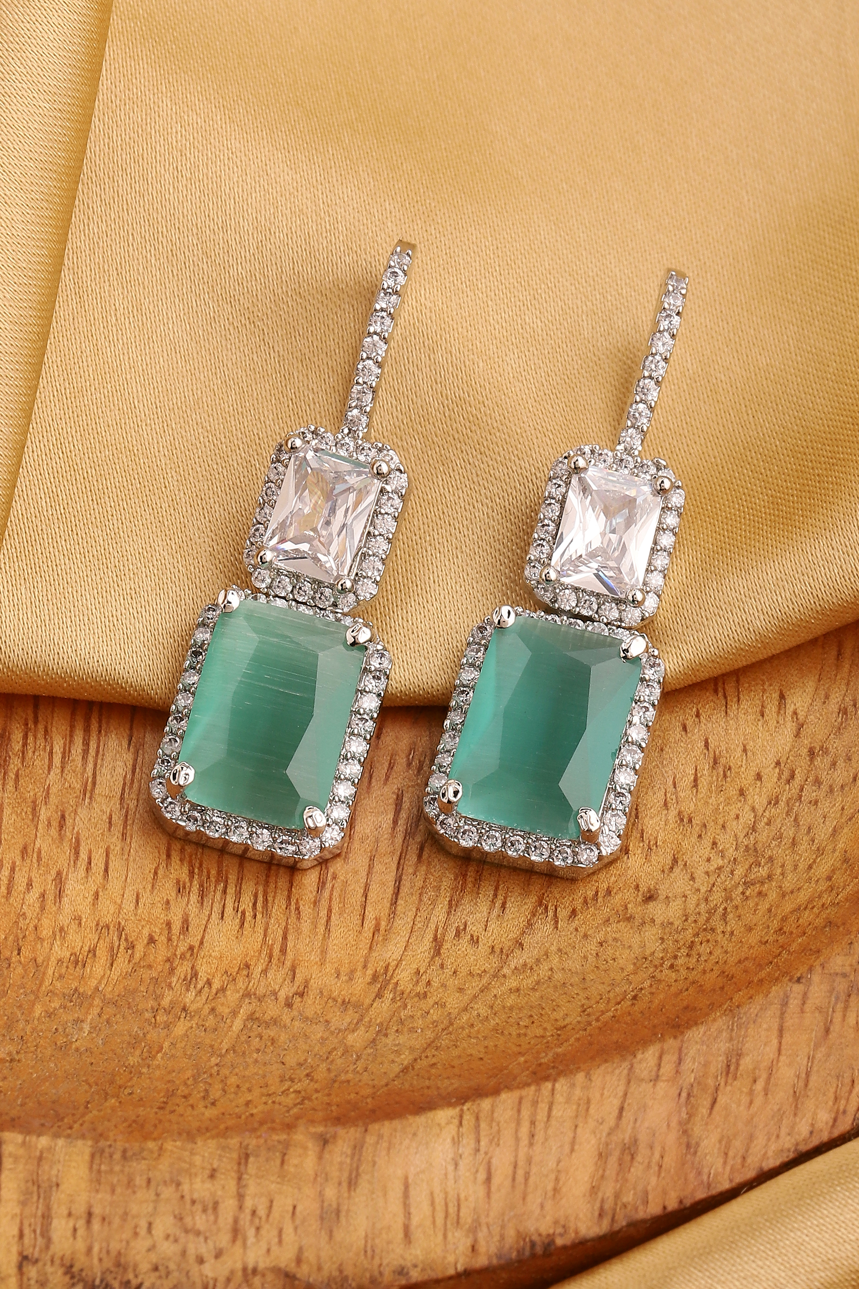 Mint Green Brass Drop & Danglers image number 0