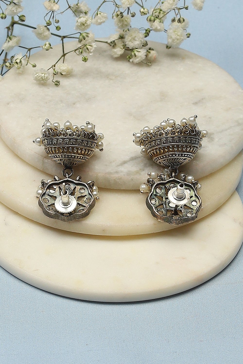 Gold Silver Brass Earrings image number 2