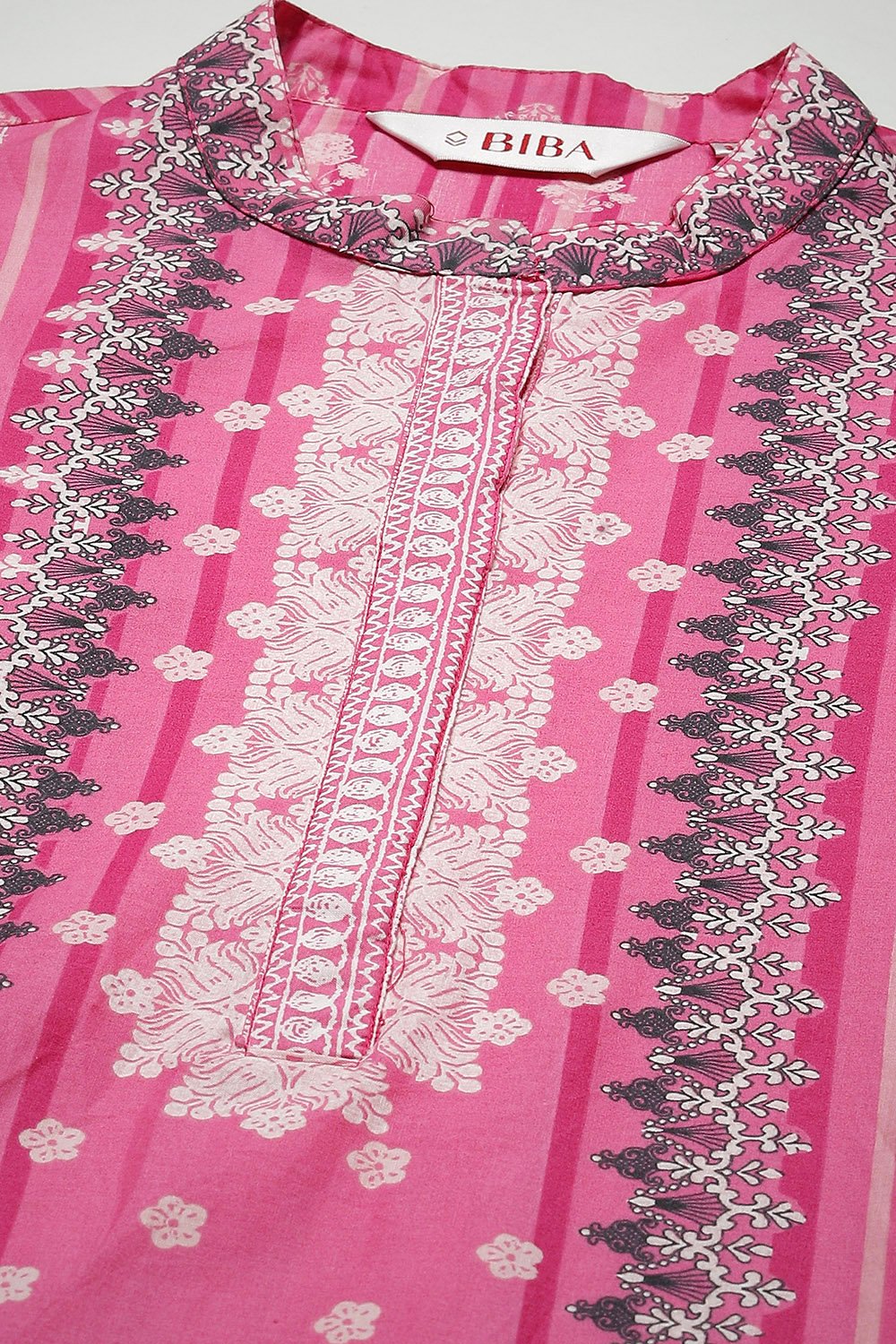 Ochre Cotton Straight Printed Kurta image number 5