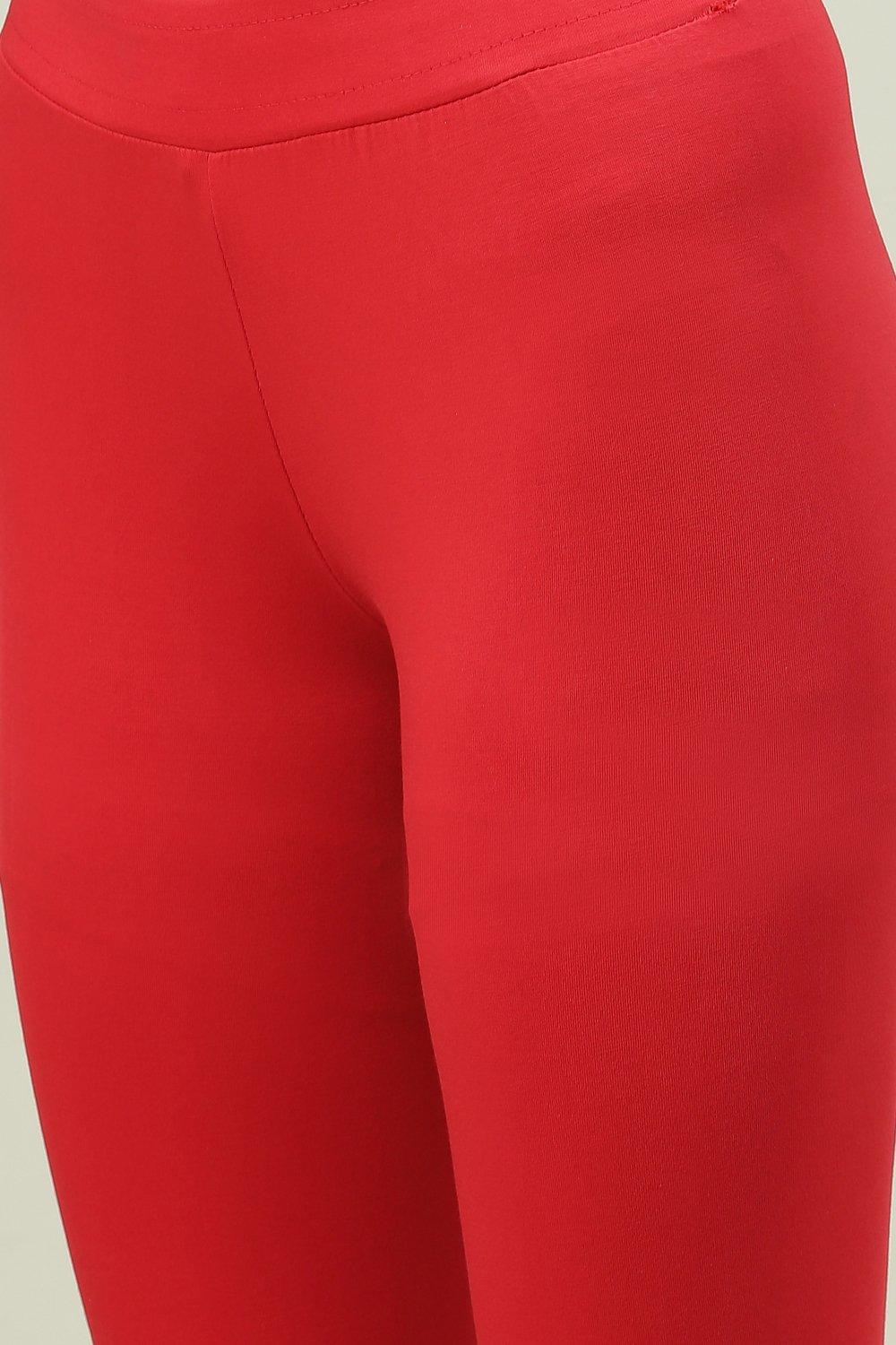 Black Cotton Blend Solid Leggings image number 1