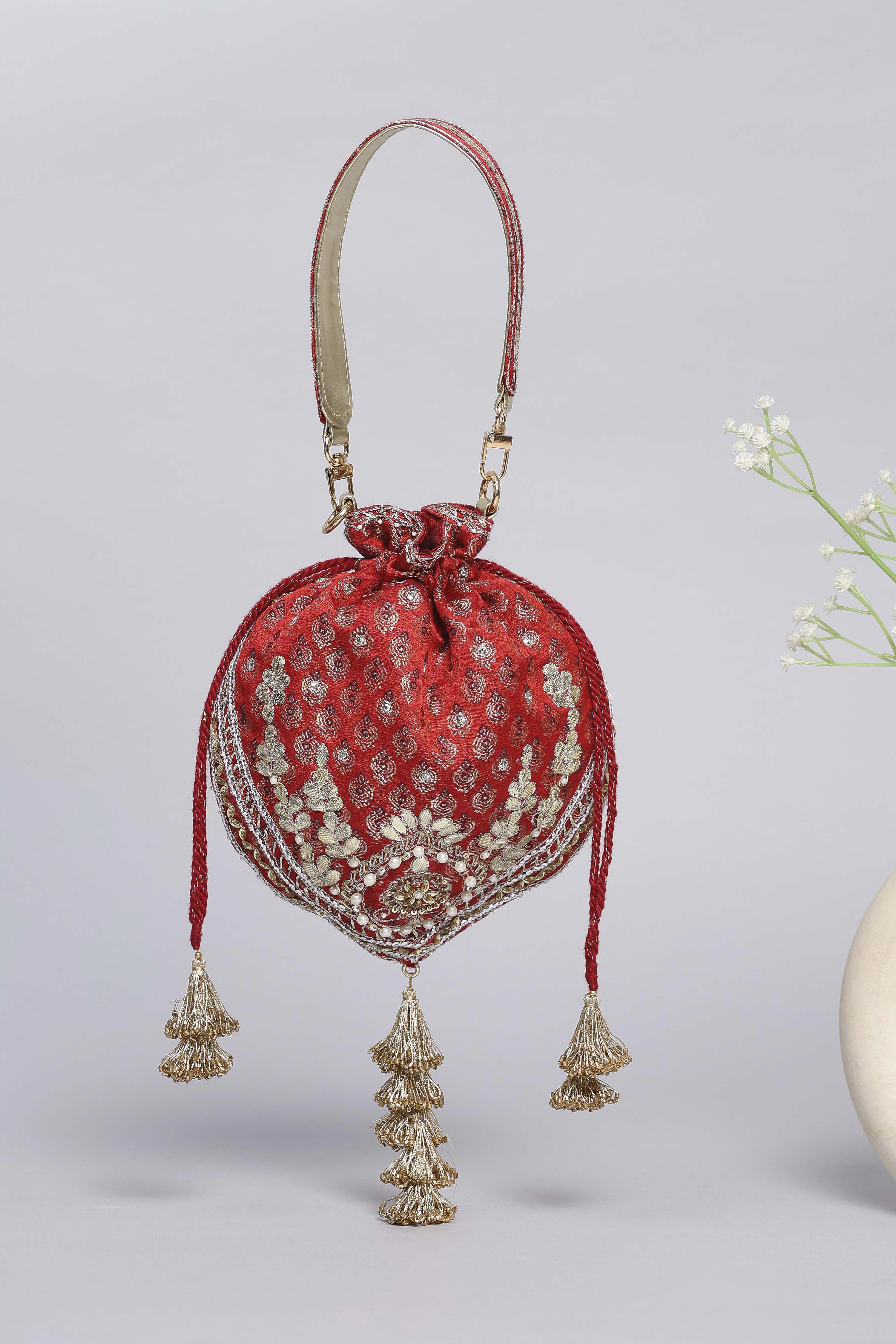 Red Polycotton Potli image number 2