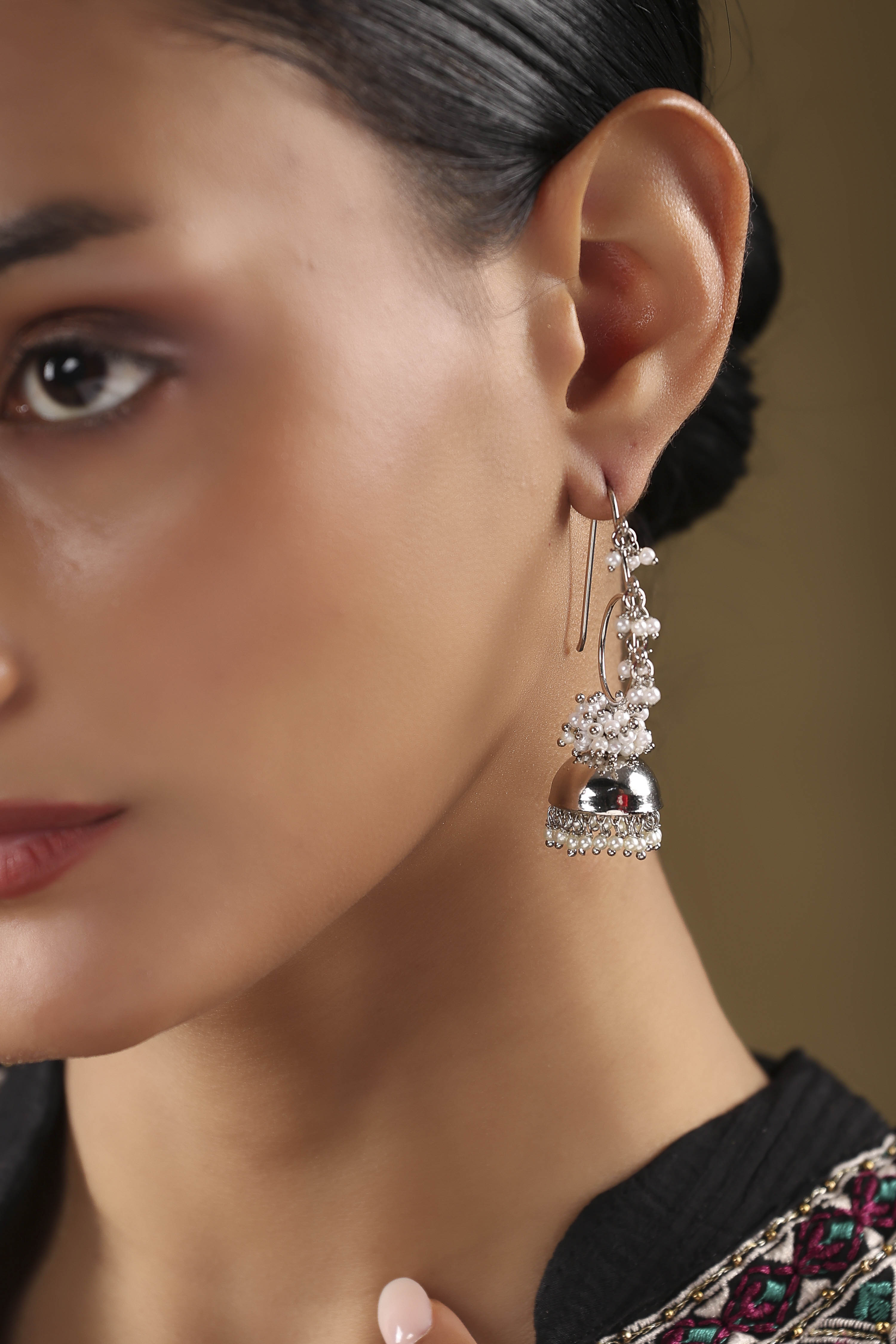 Silver Brass Jhumka image number 1