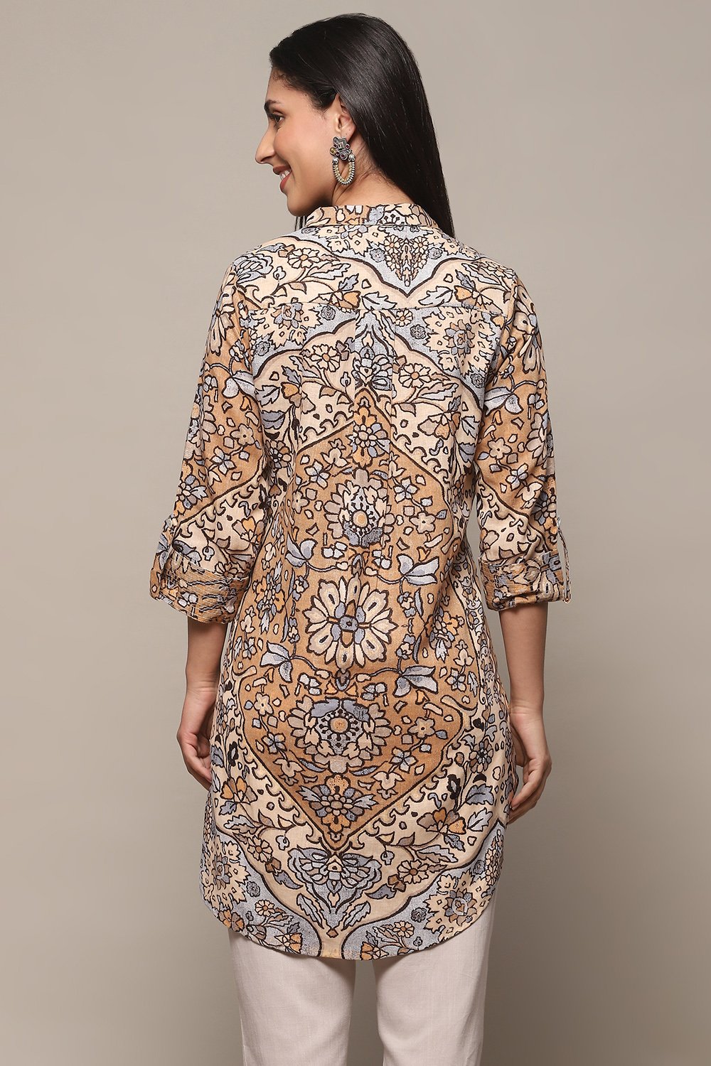 Blue Rayon Straight Kurti image number 3