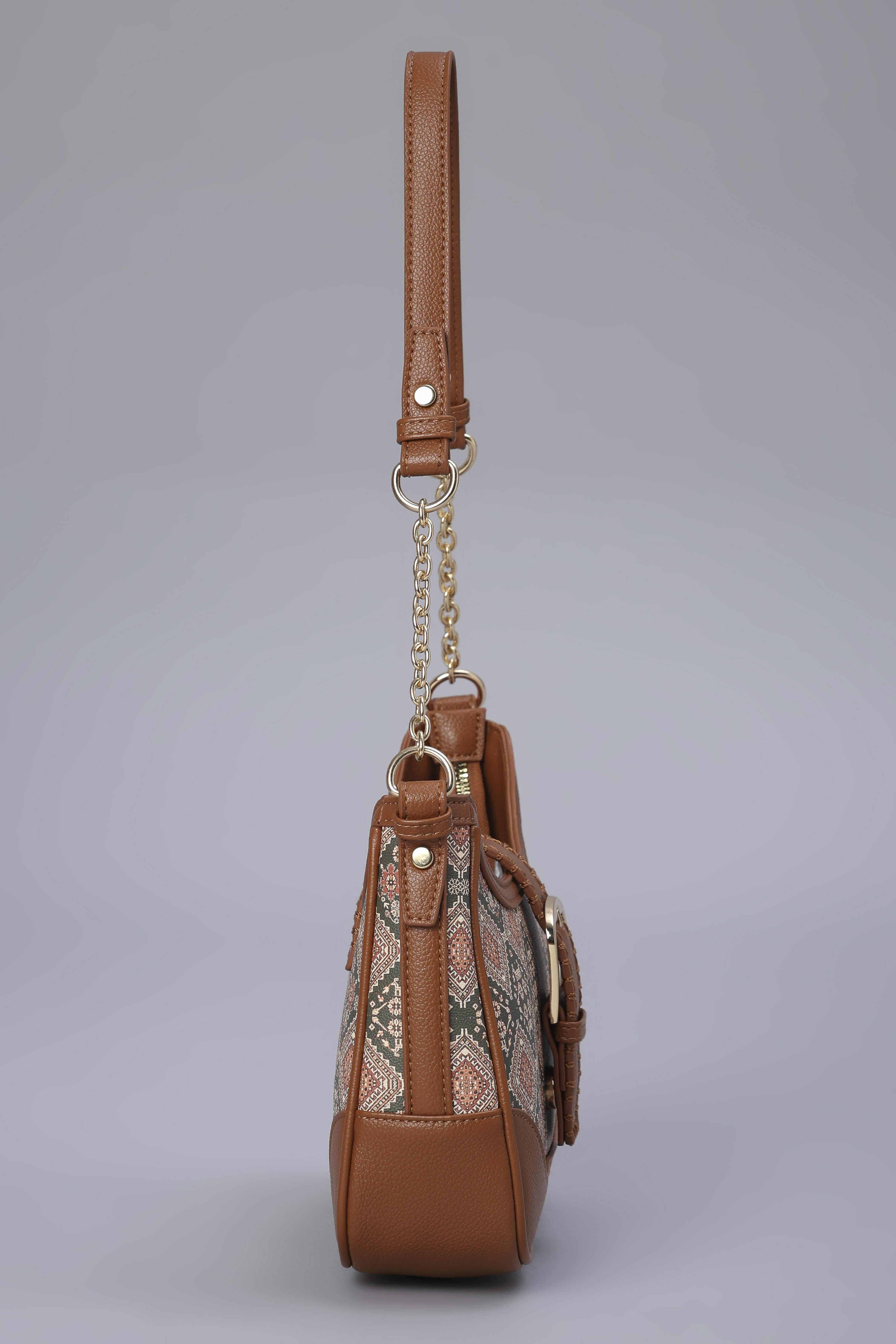 Rust PU Shoulder Bag image number 4