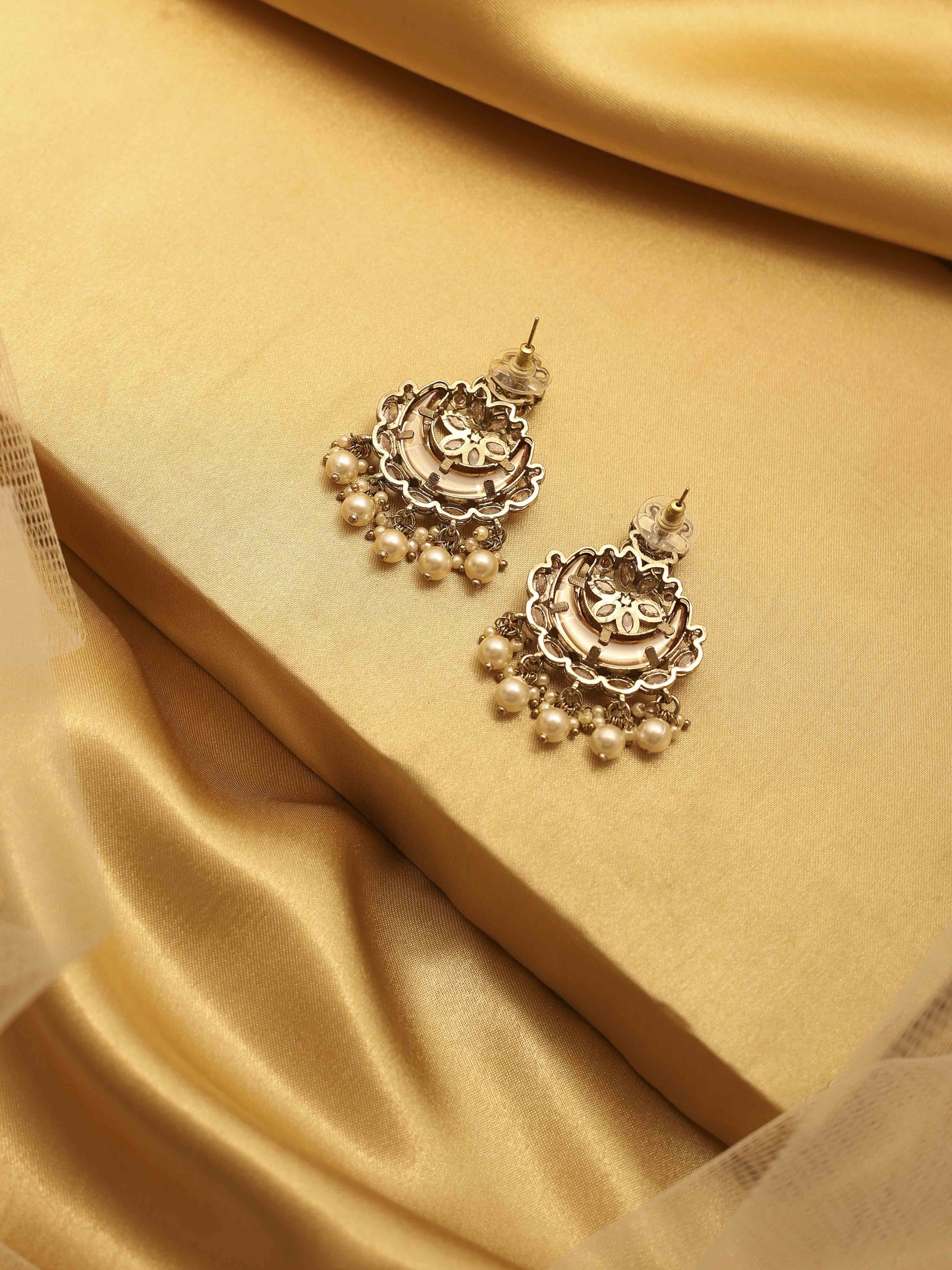 Pearl Gold Plated Brass Jhumka image number 2