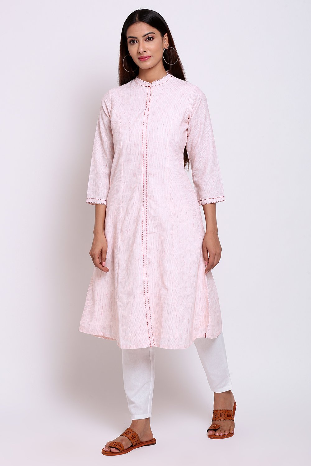 Light Blue Viscose Printed Kurta image number 2
