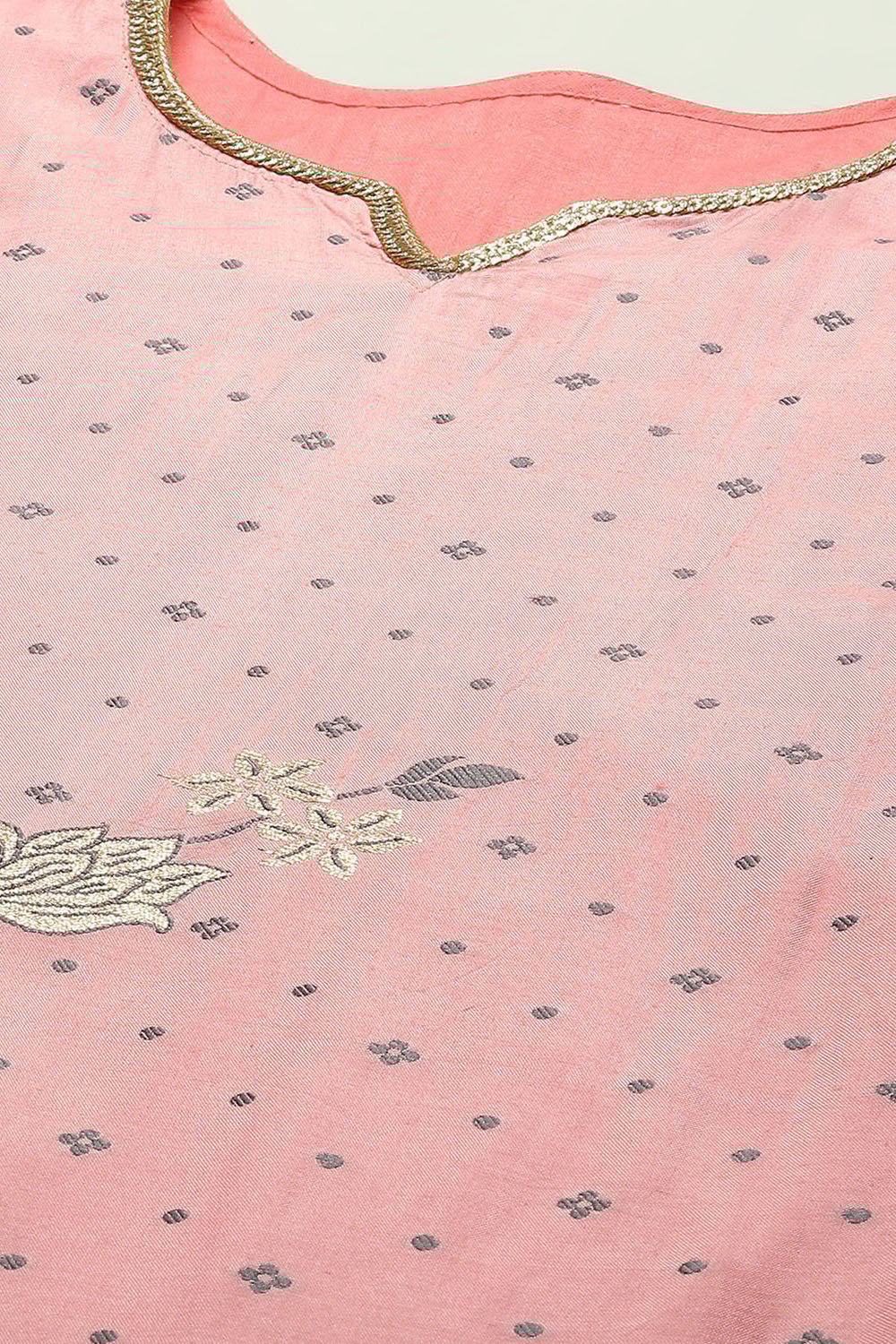 Blue Chanderi Unstitched Suit Set image number 2