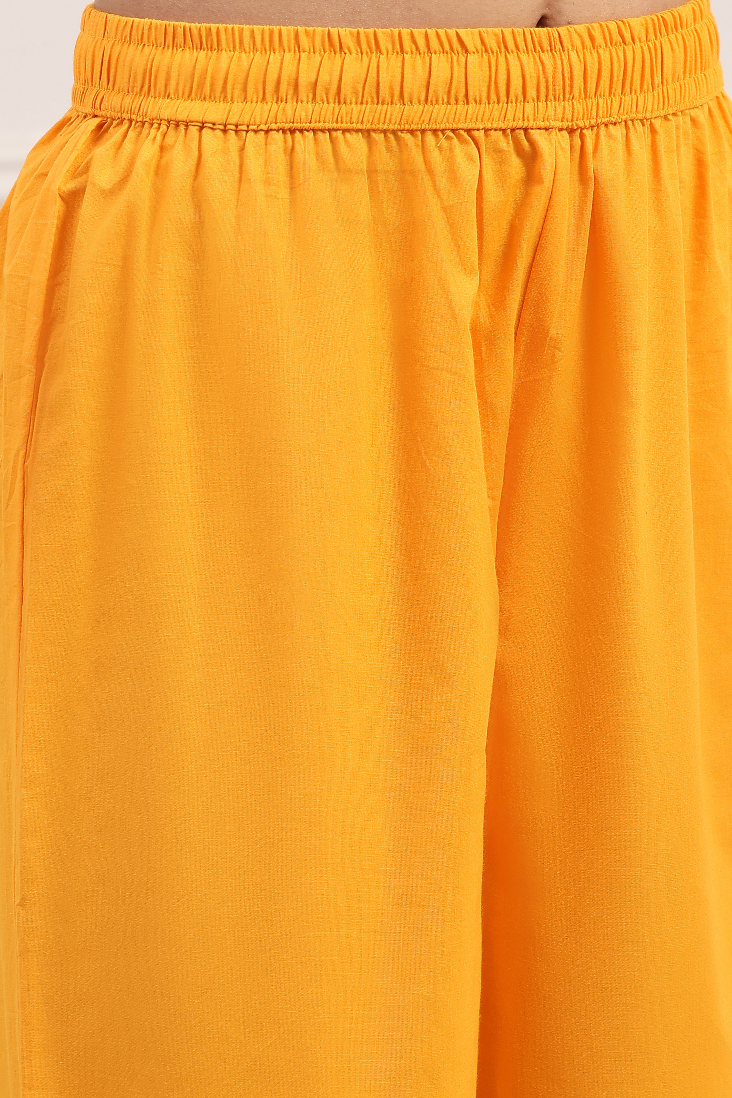 Yellow Cotton Anarkali Suit Set image number 2