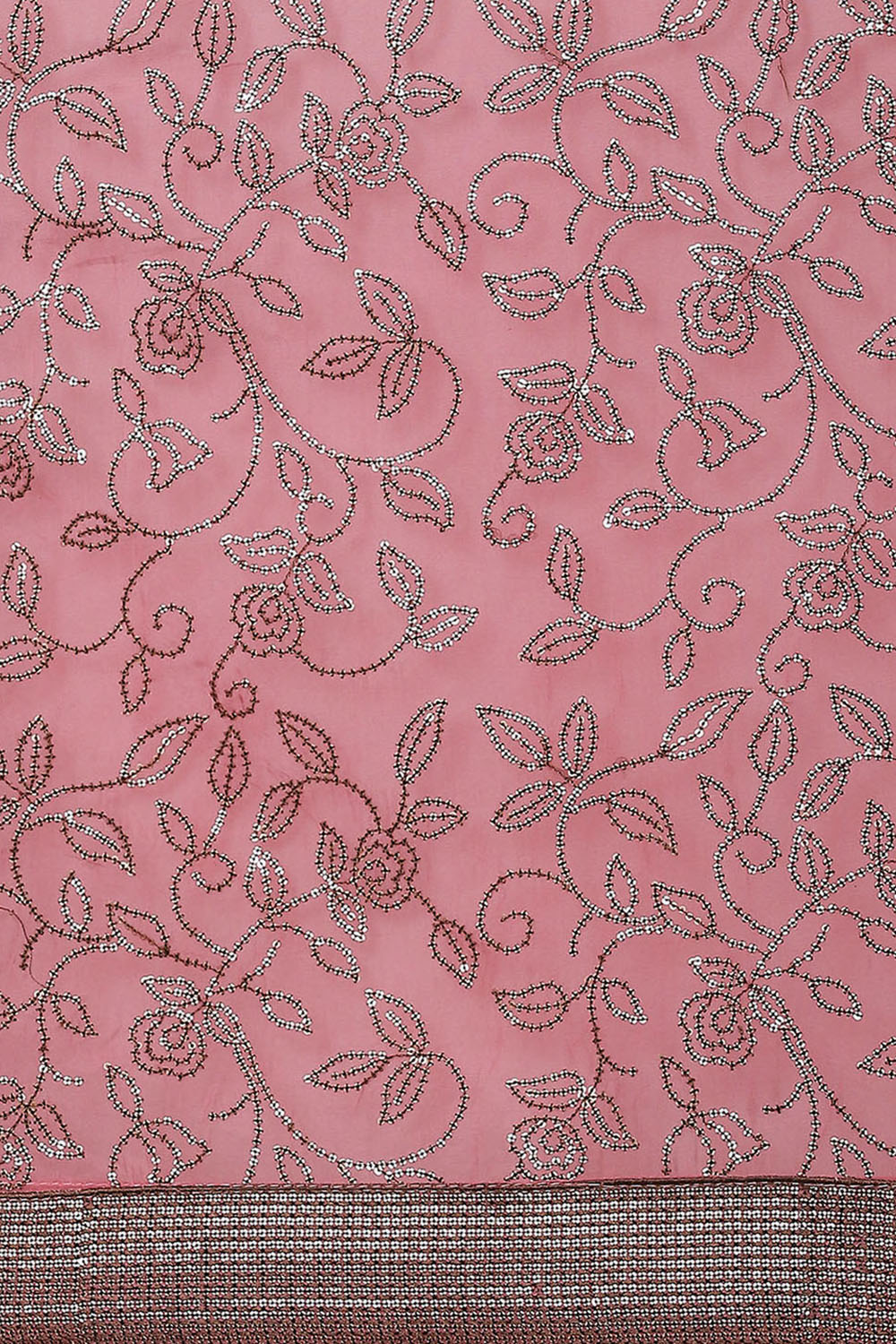 Pink Organza Satin Unstitched Suit Set image number 3
