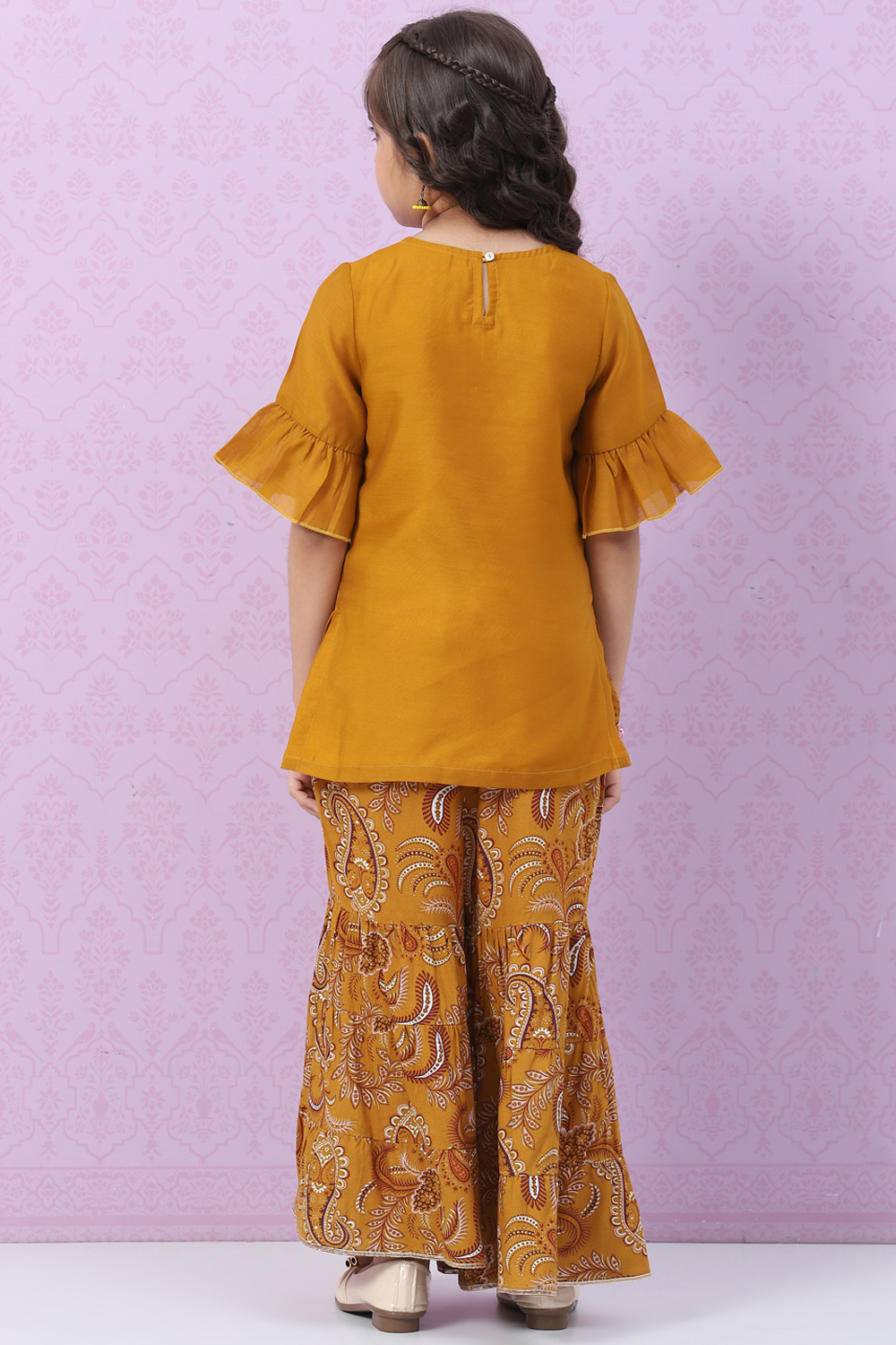 Red Art Silk Straight Kurta Set image number 4