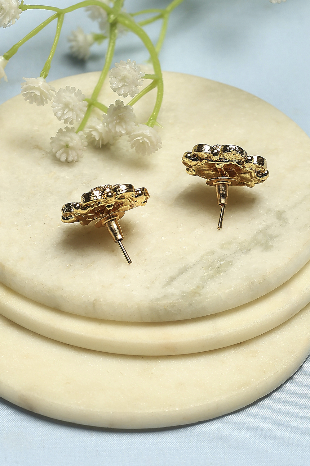 Metallic Gold Alloy Studs image number 2