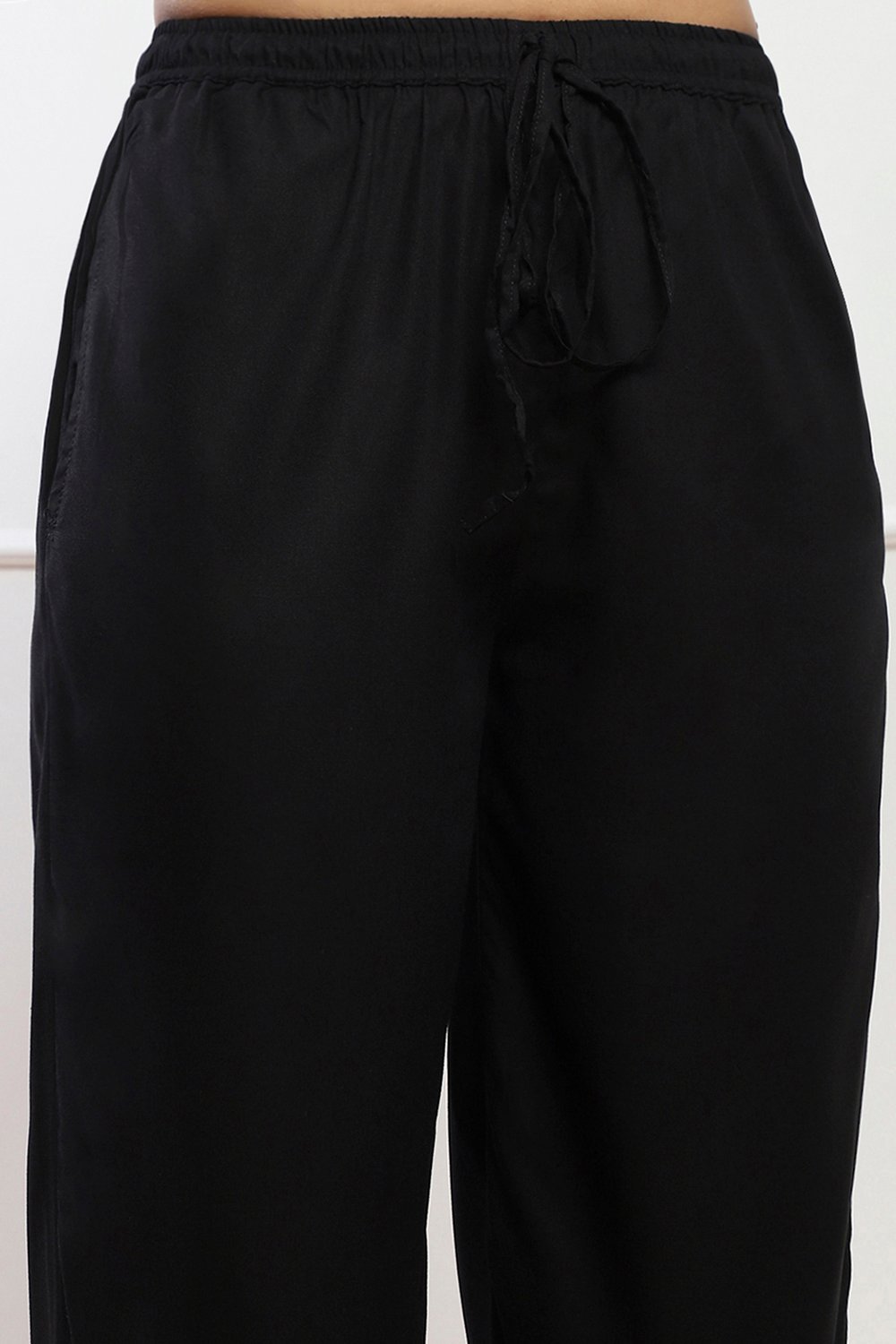 Black Rayon Palazzo image number 1
