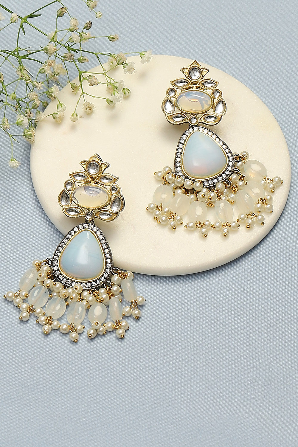 White Brass Earrings image number 0