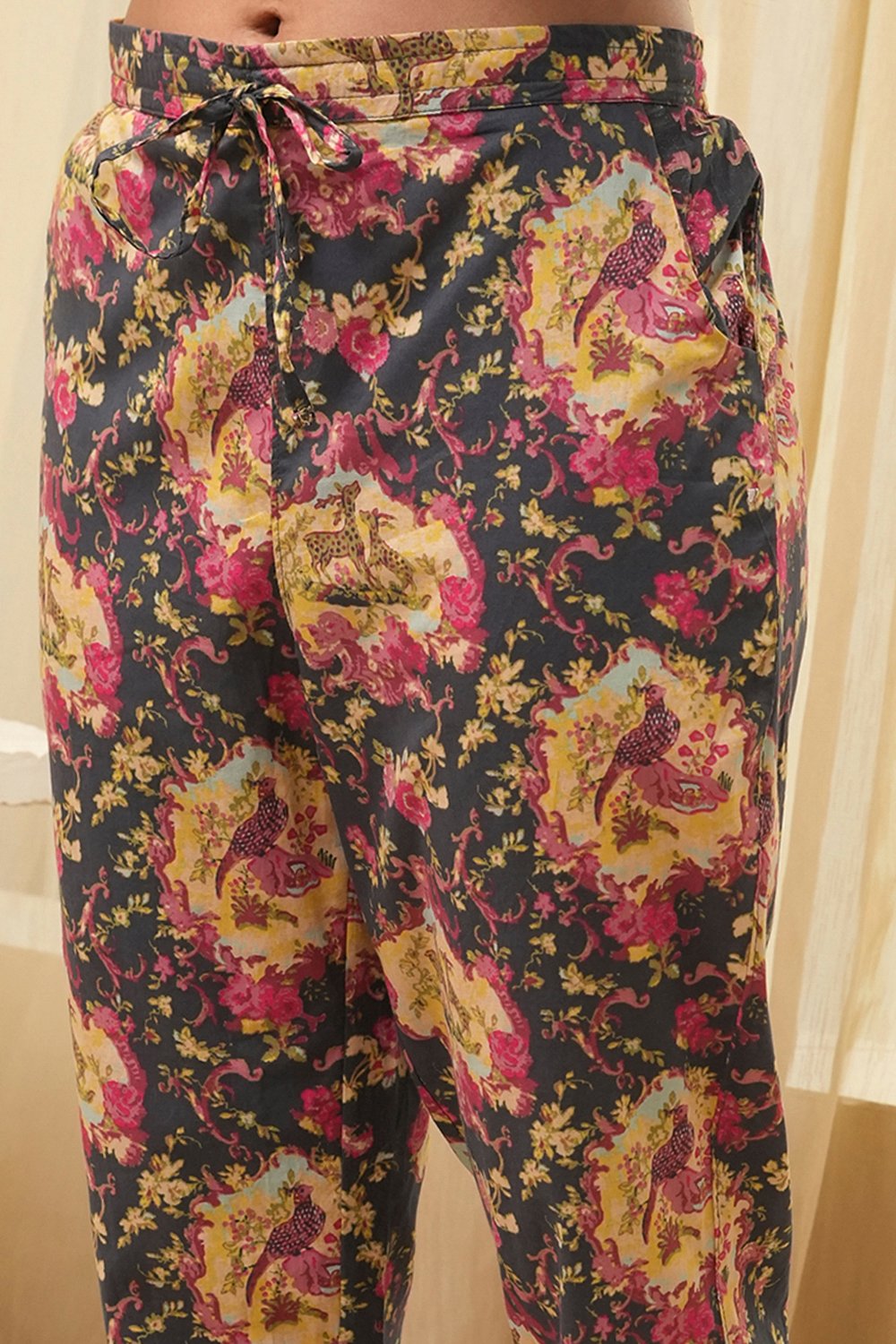 Navy Berry Rayon Flared 2 Piece Set image number 2