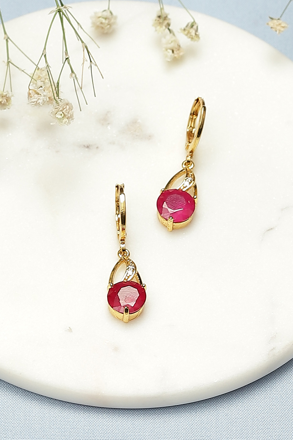 Red Brass Earrings image number 0