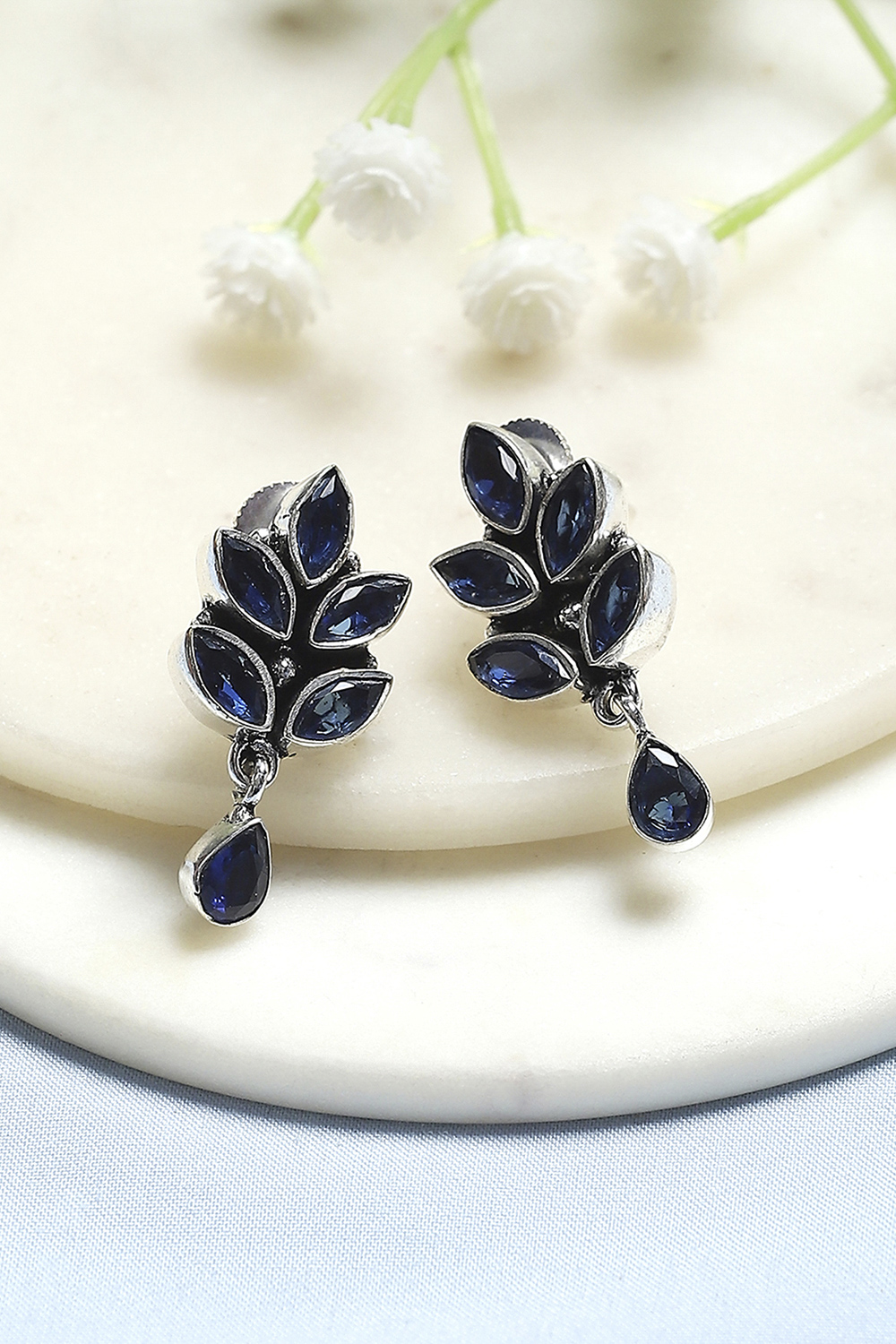 Navy Brass Drop & Danglers image number 0