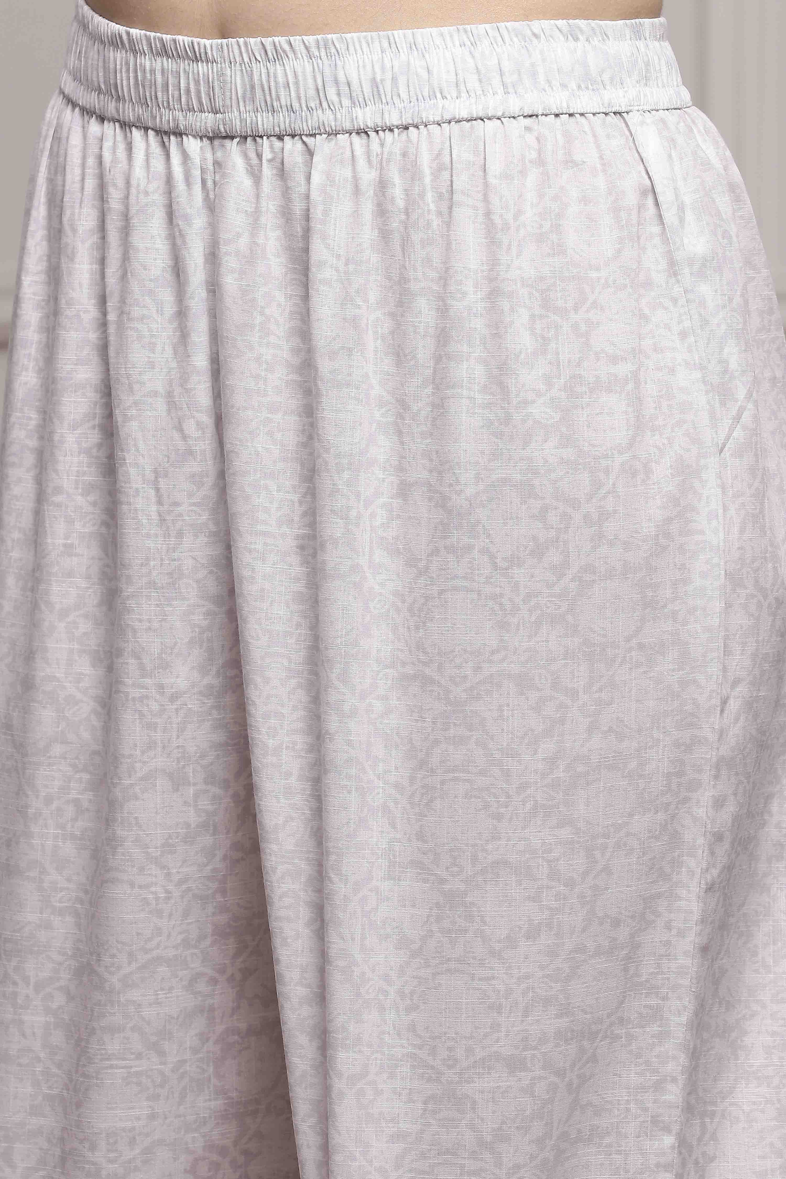 Blue Cotton Straight Suit Set image number 2