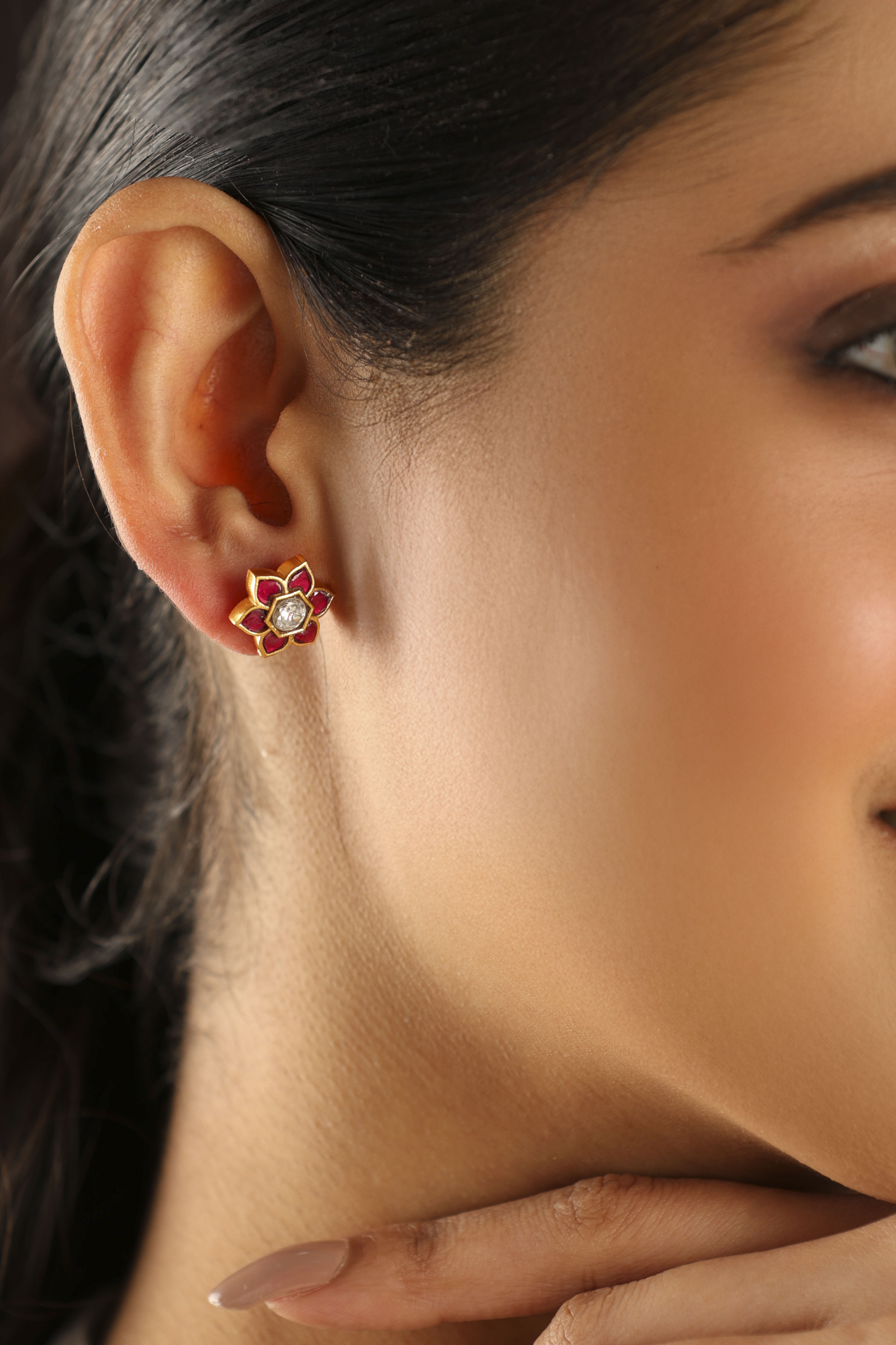 Dark Pink Brass Studs image number 1