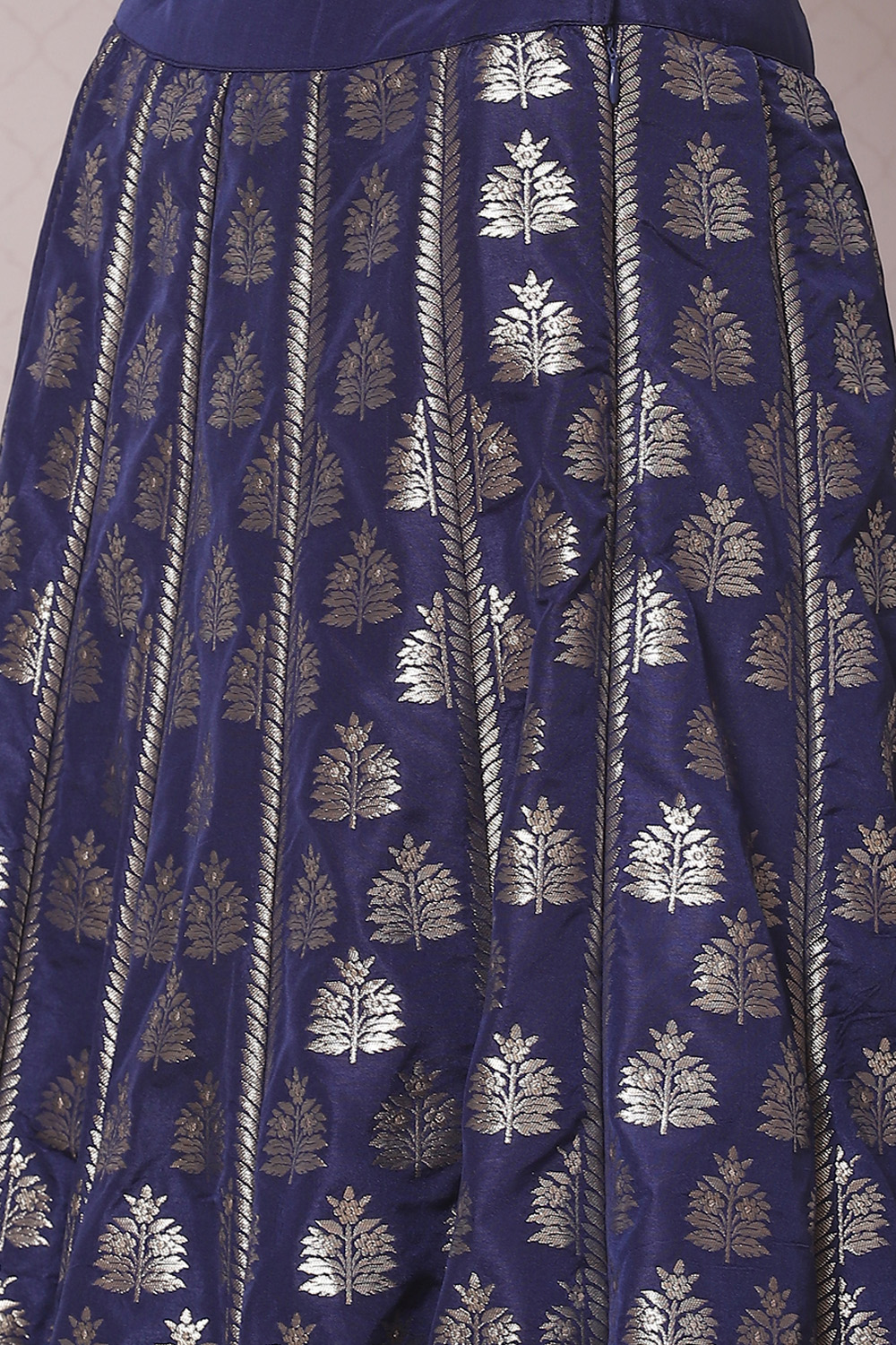 Blue Straight Art Silk Lehenga Set image number 5