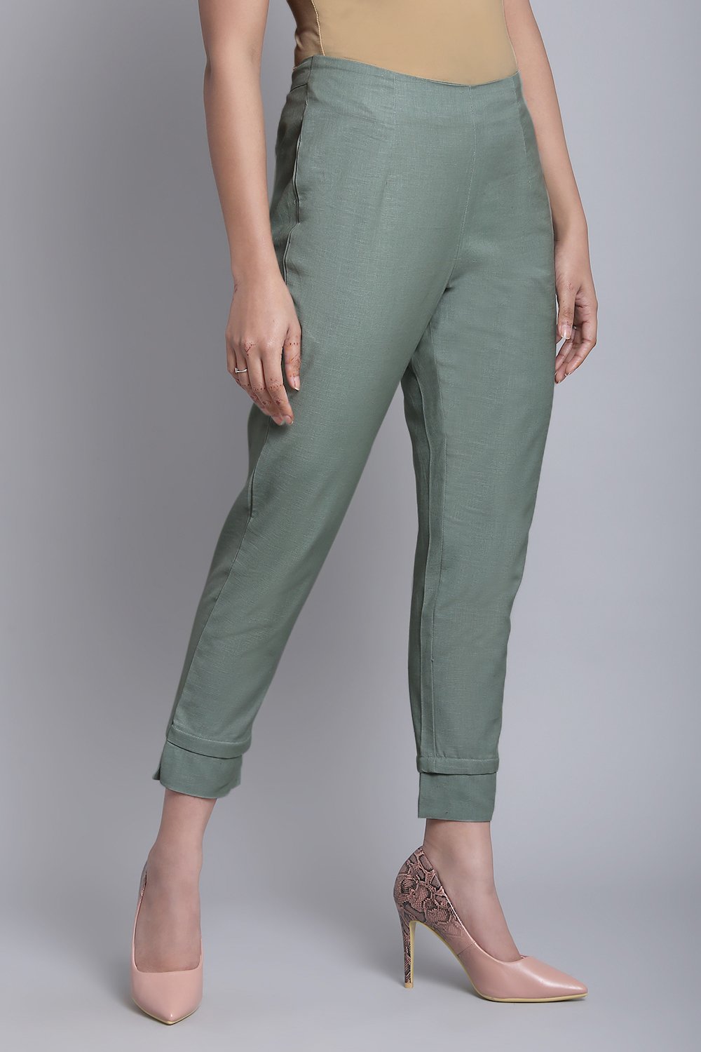 Green Bay Cotton Blend Solid Pant image number 2