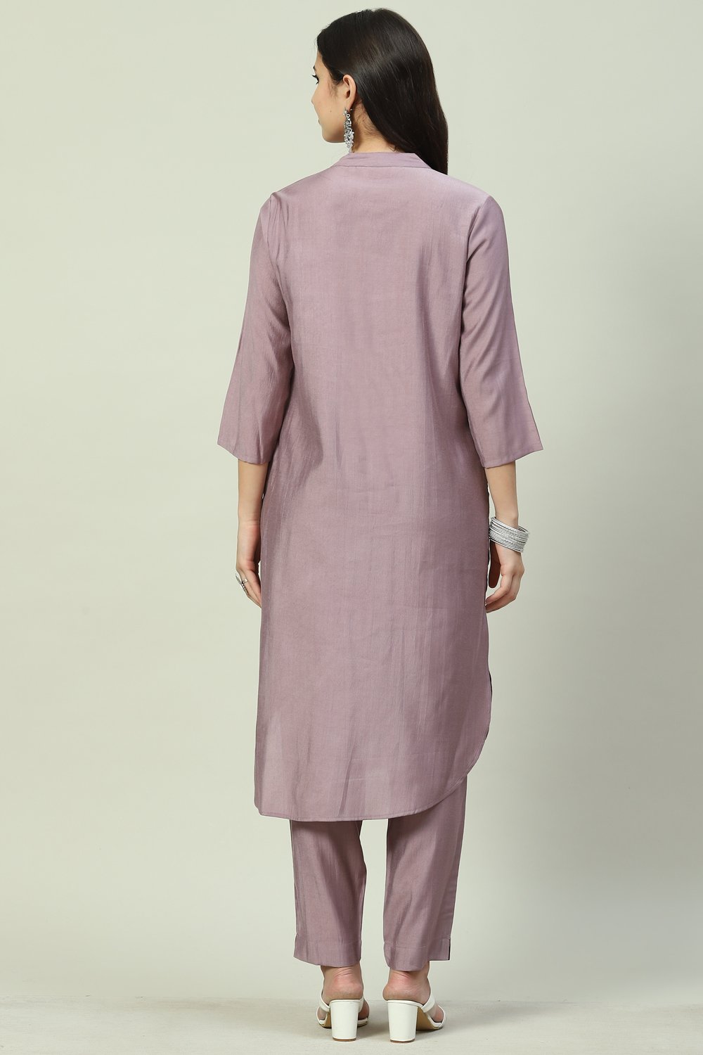 Mustard Poly Viscose Straight 2 Piece Set image number 4