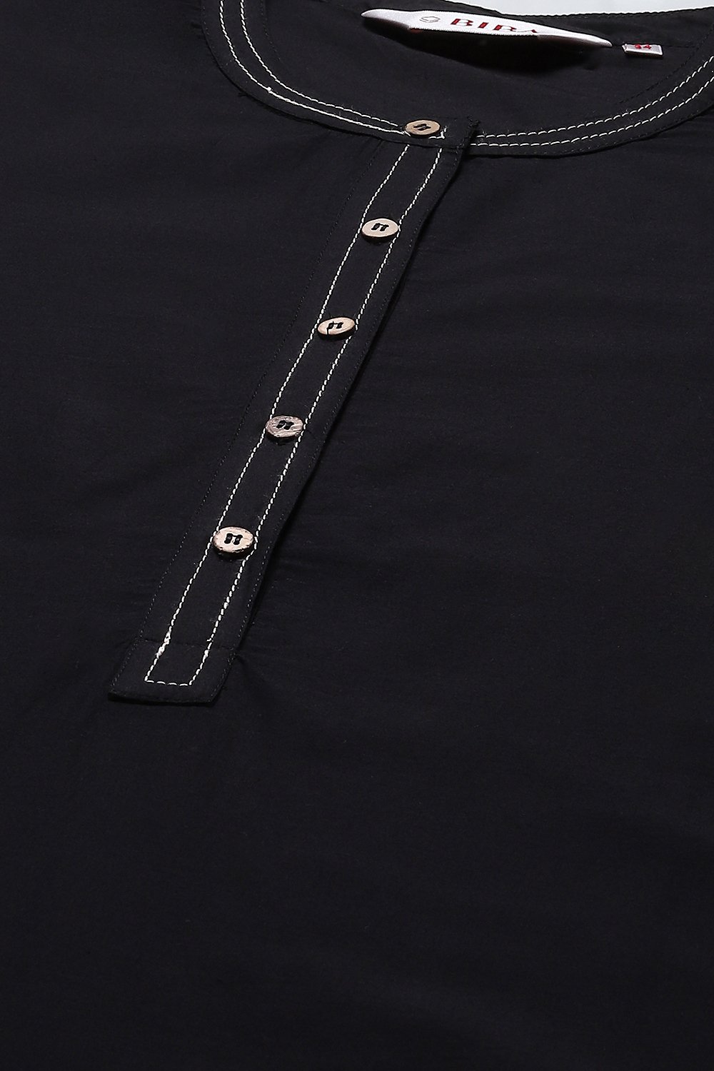 Black Cotton Straight Kurta Palazzo Suit Set image number 1