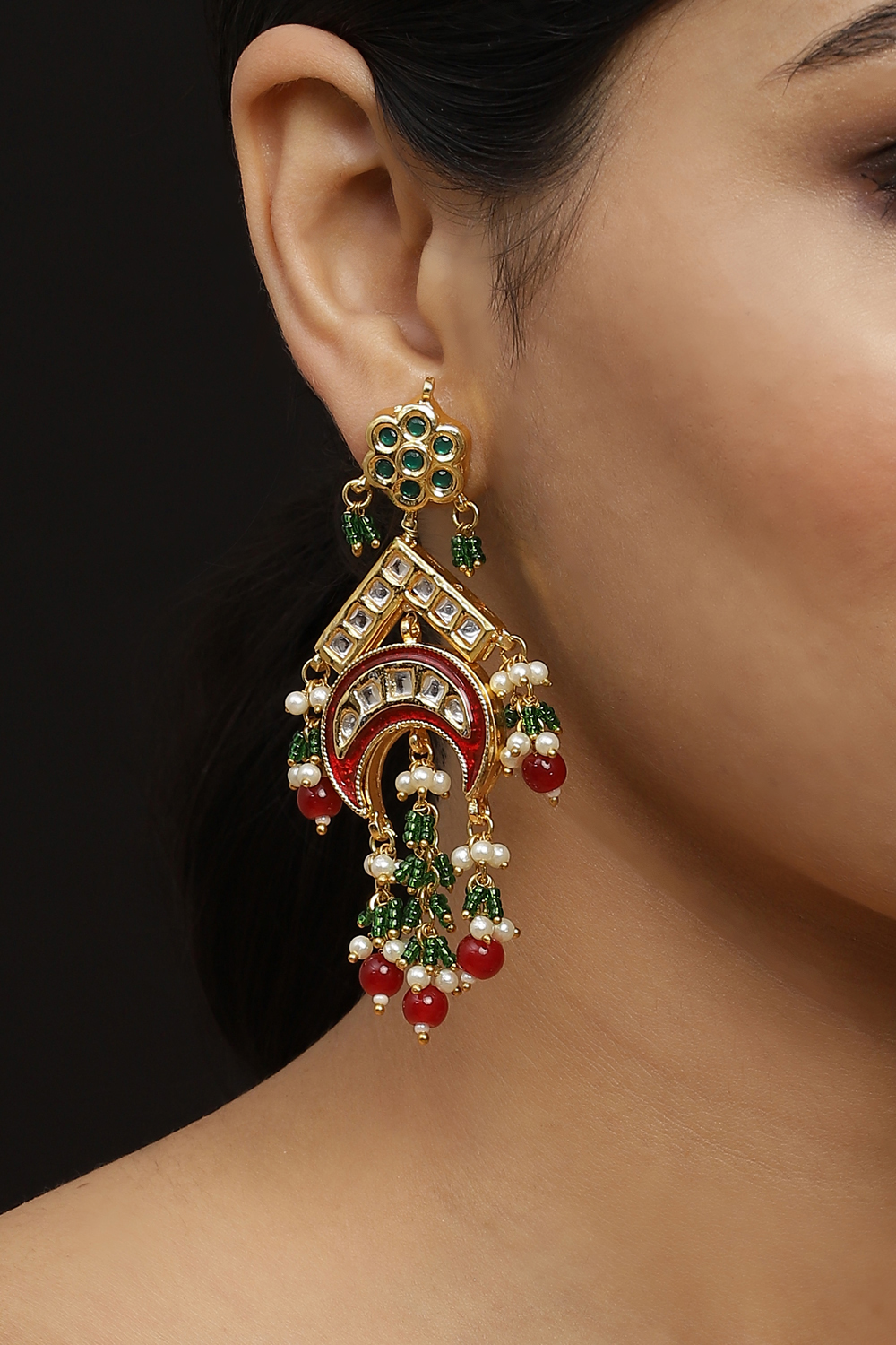 Pink and Green Earrings image number 0