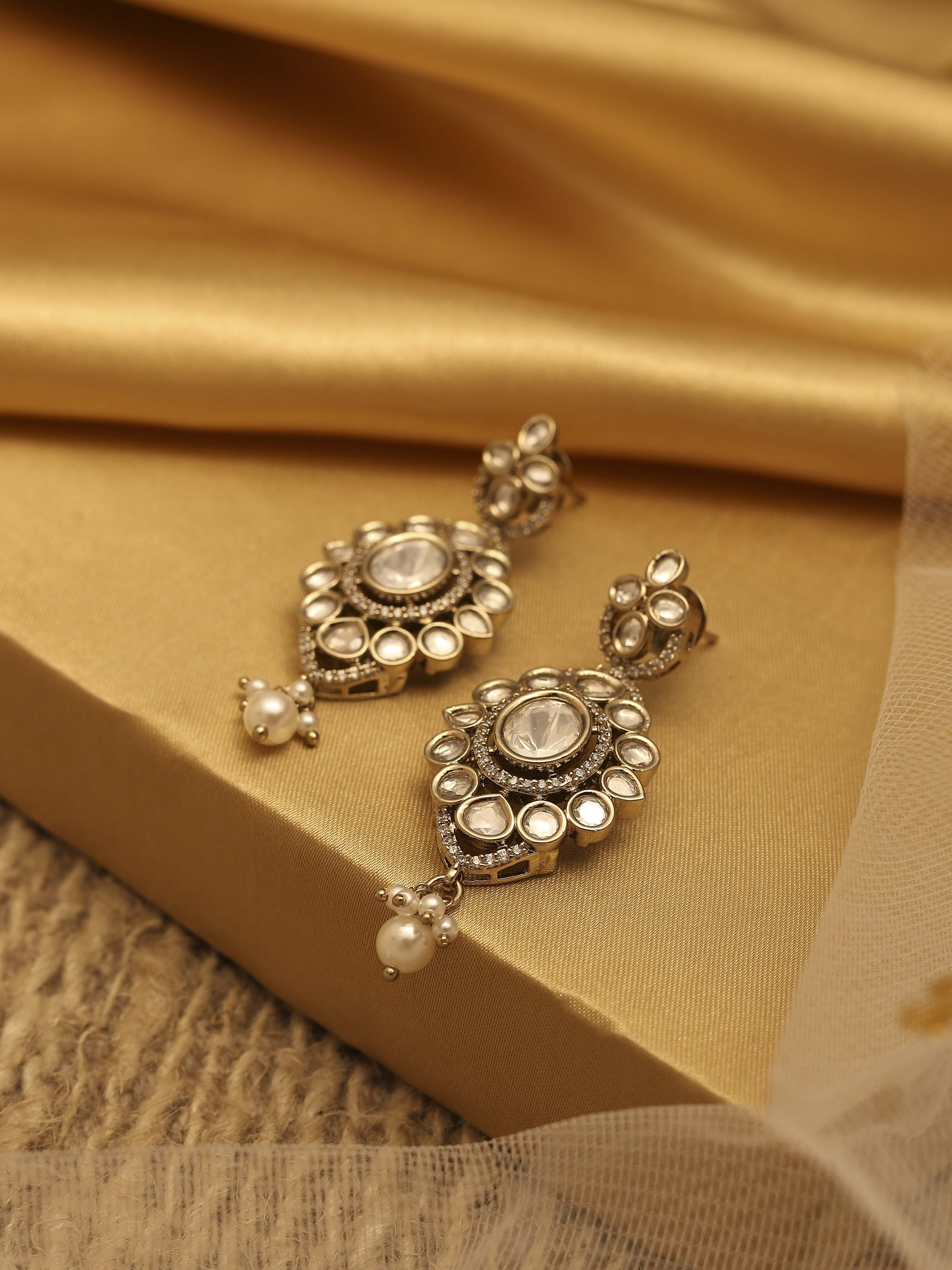 White Brass Drop & Danglers image number 0