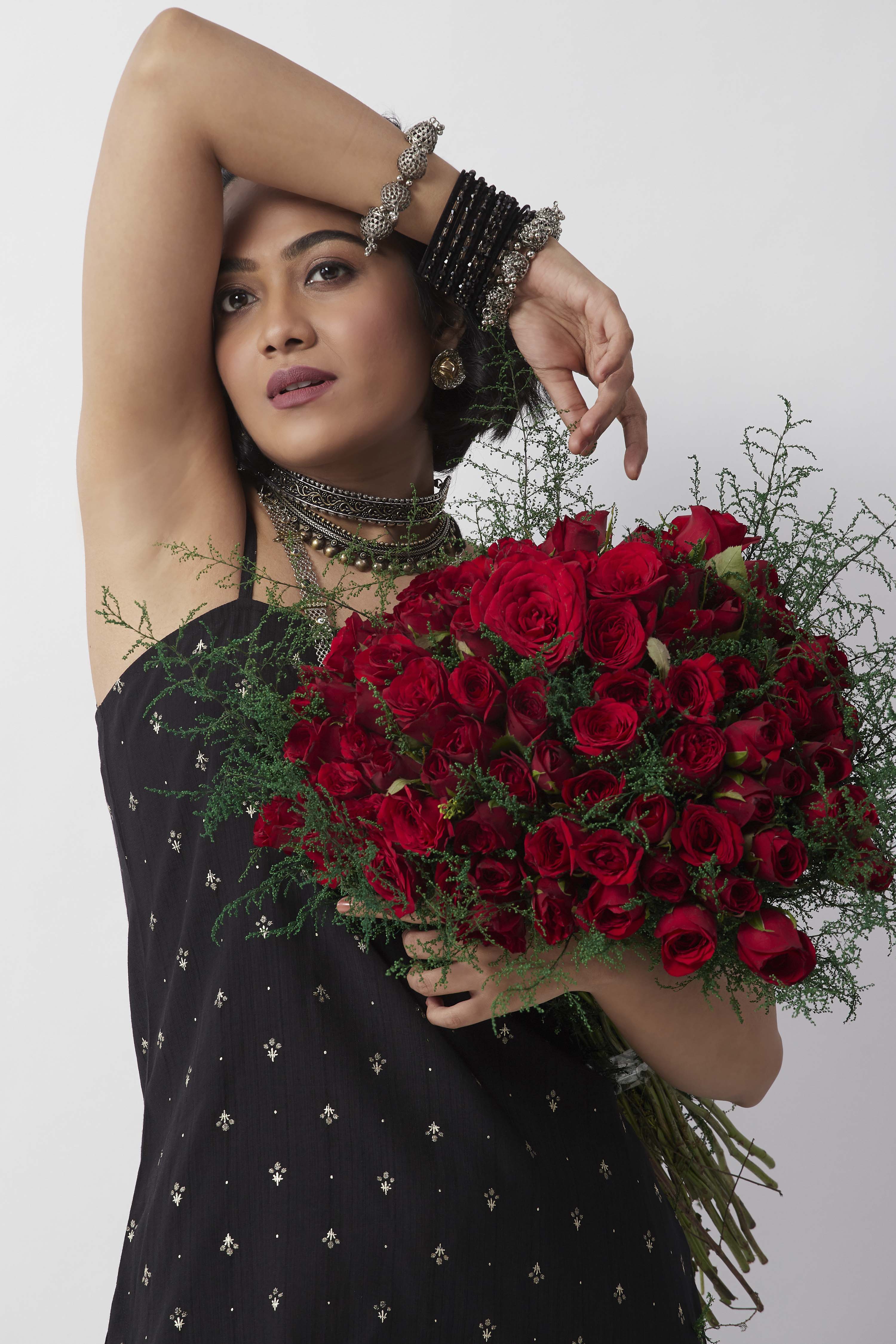 Black Cotton Printed Sleeveless Short Kurti image number 1