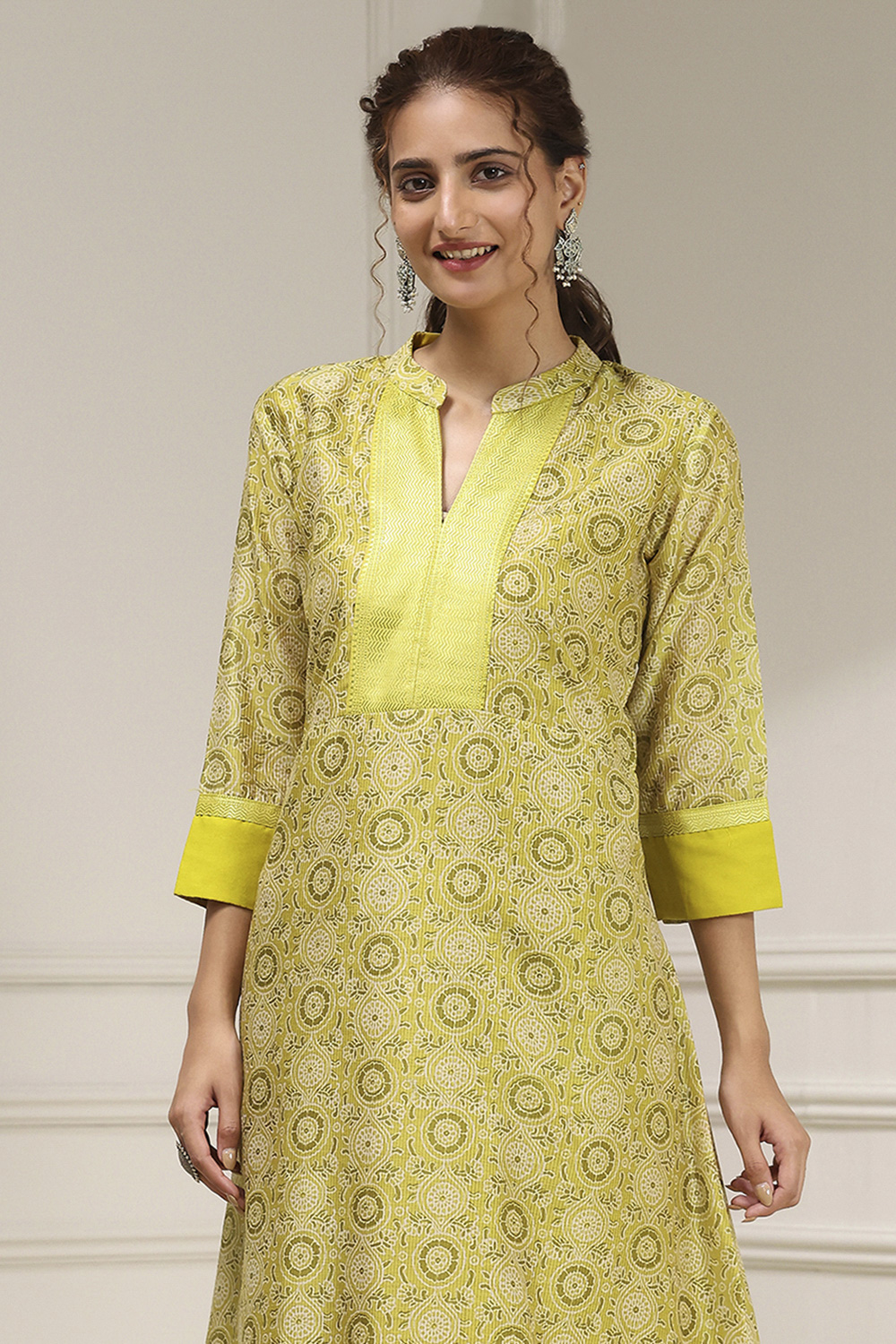 Orange Cotton Digital Print Unstitched Suit Set image number 2