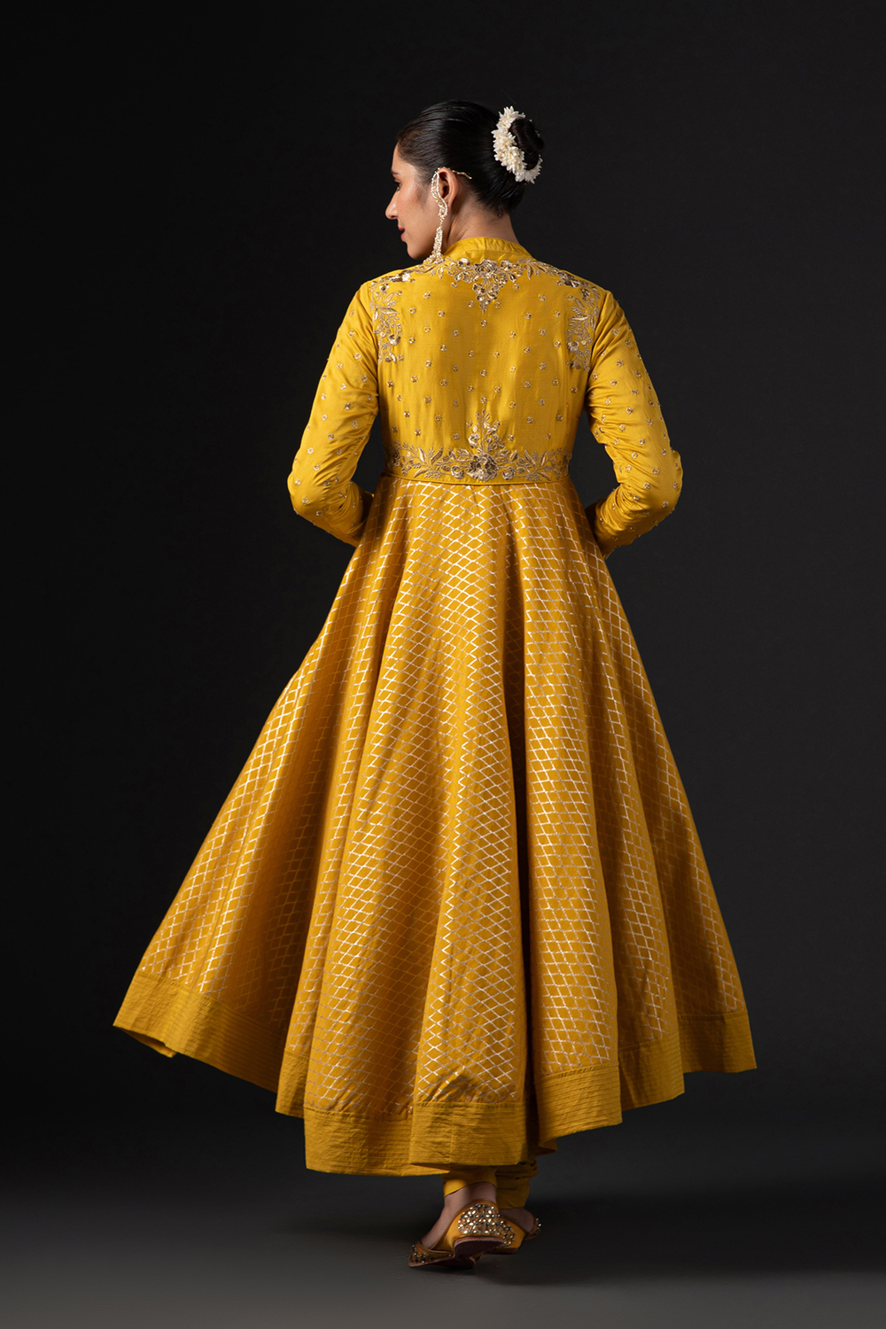 Orange Cotton Silk Anarkali Printed Suit Set image number 5