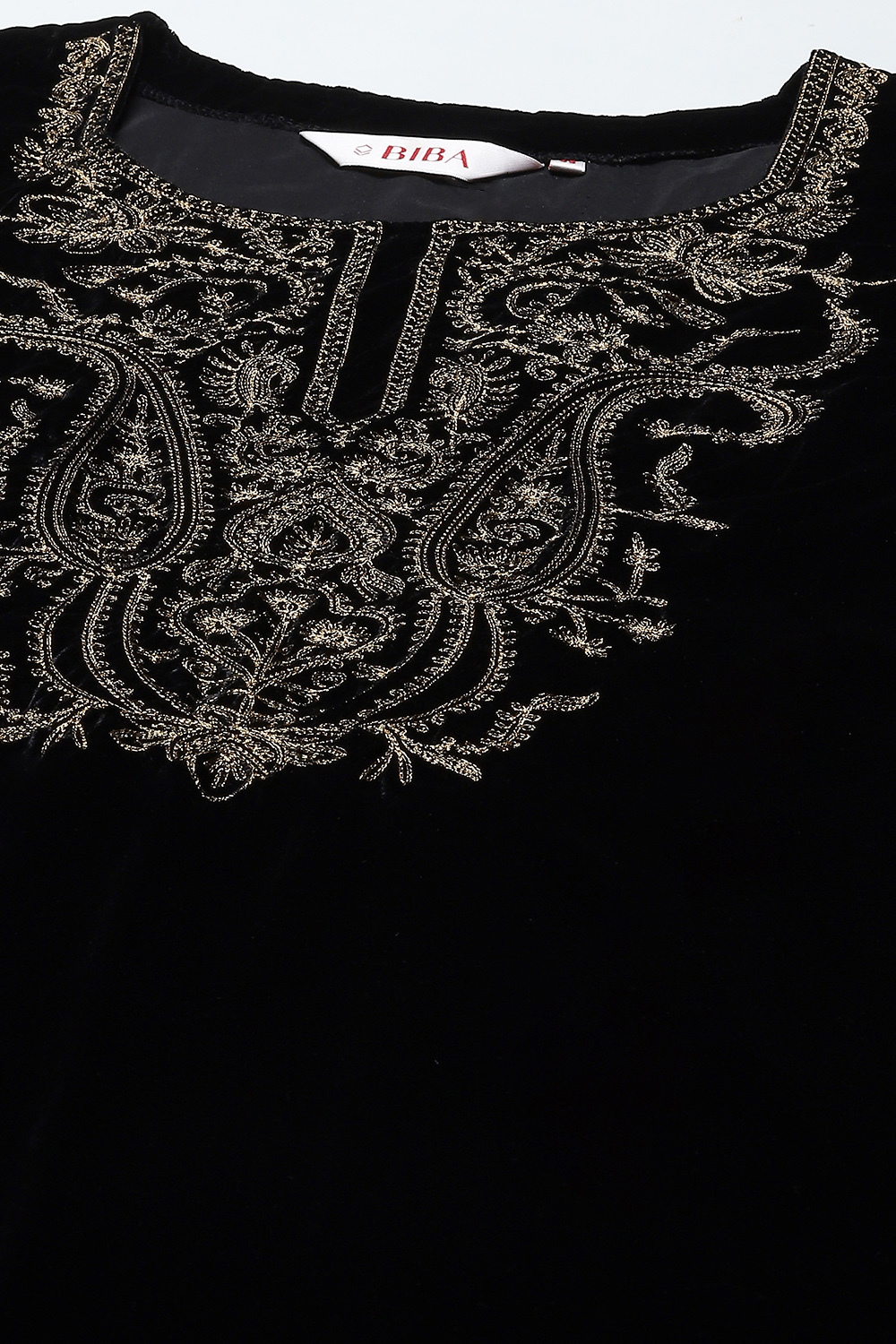 Black Polyester Straight Solid Kurta Pant Suit Set image number 1